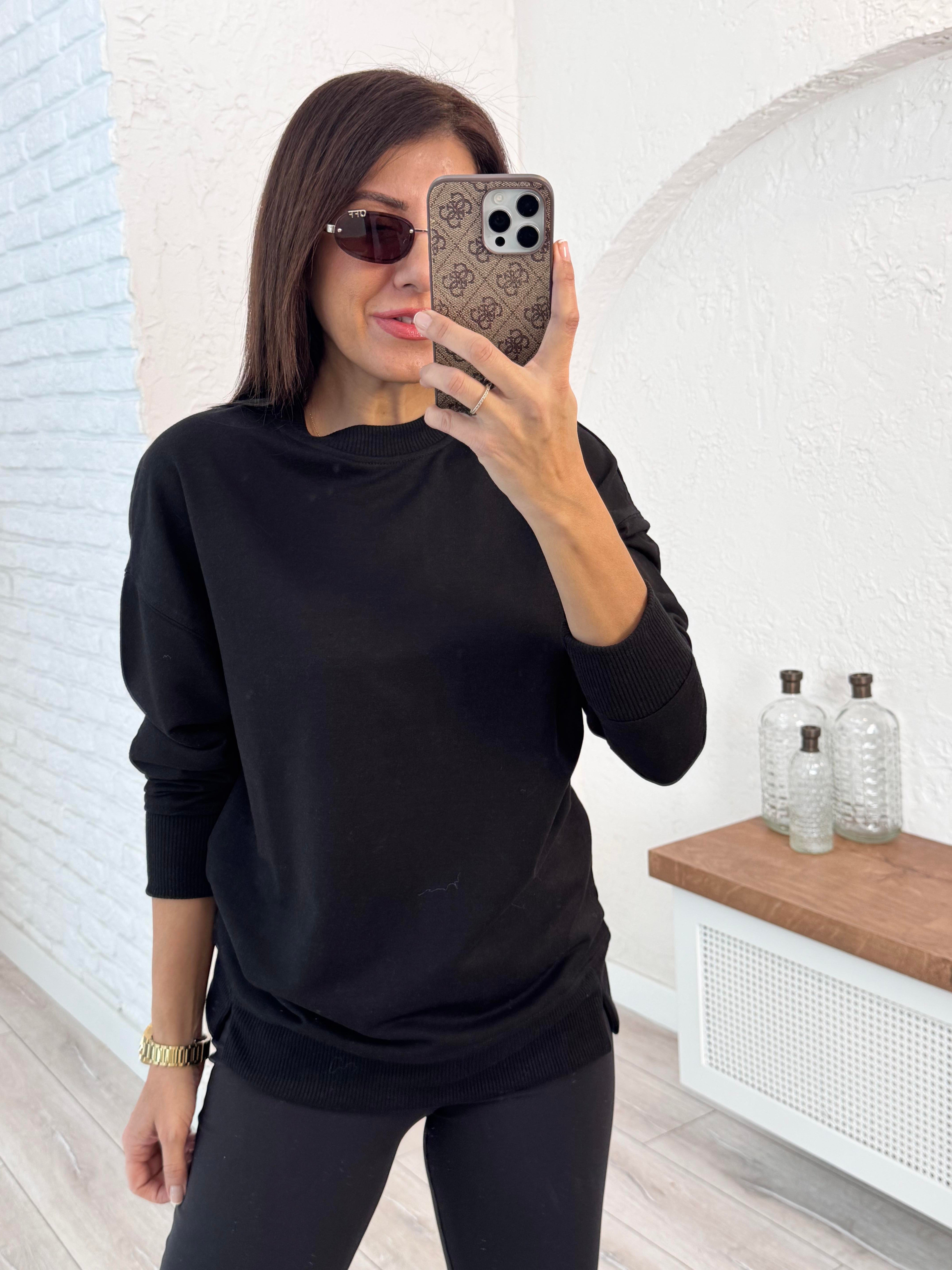 1. Sınıf Kalite Basic Sweat Siyah