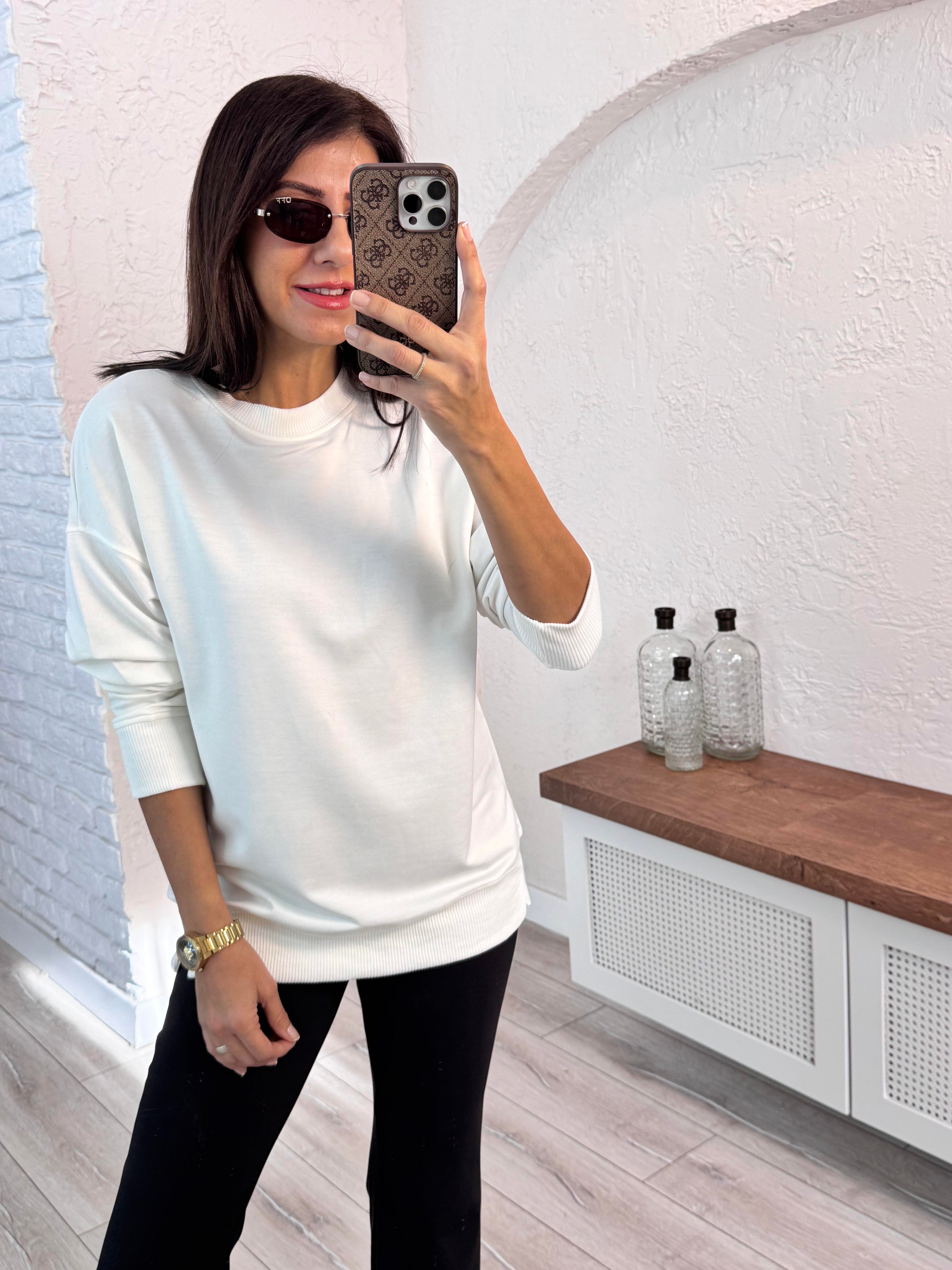 1.Sınıf Kalite Basic Sweat Beyaz