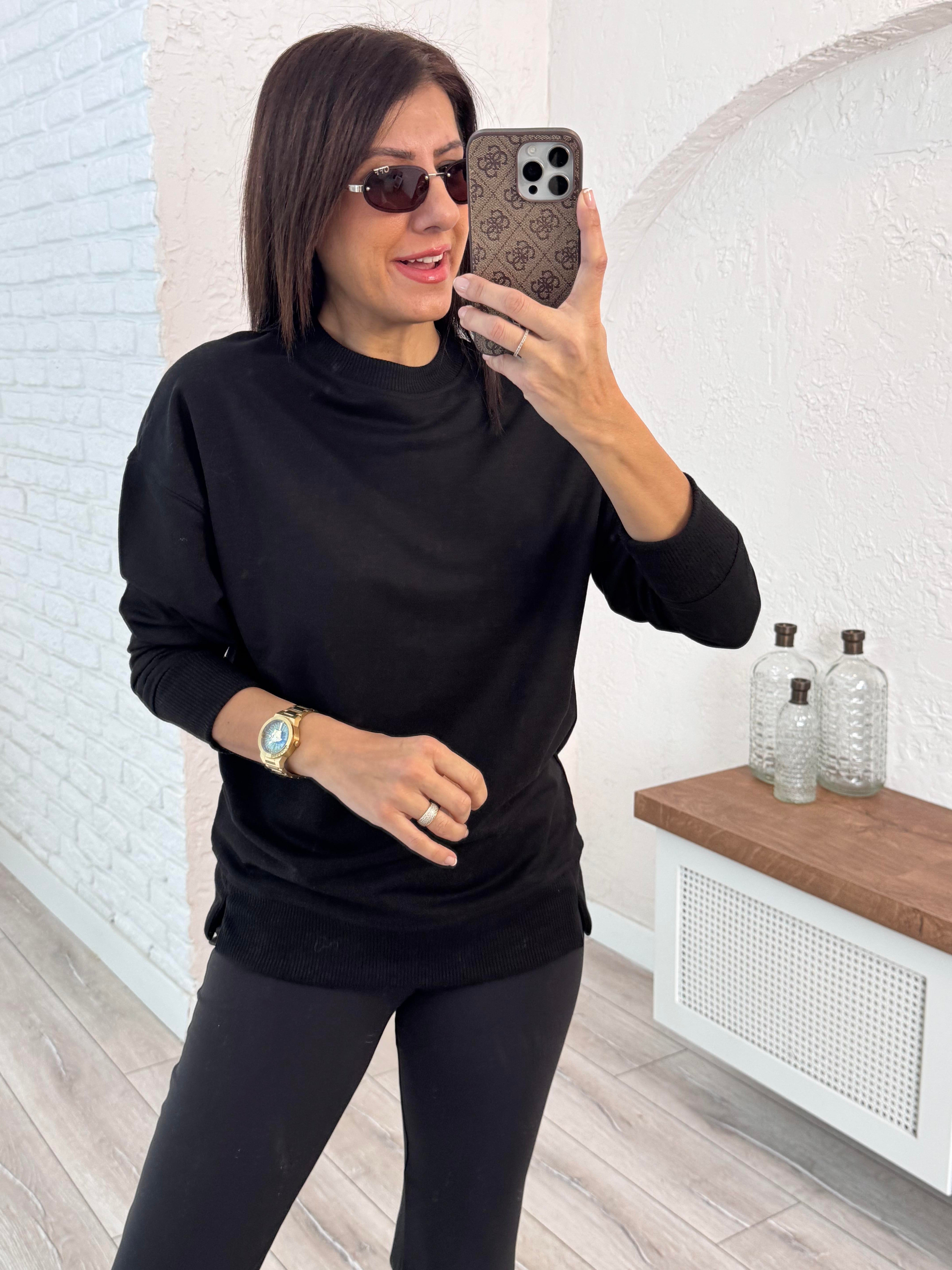 1. Sınıf Kalite Basic Sweat Siyah