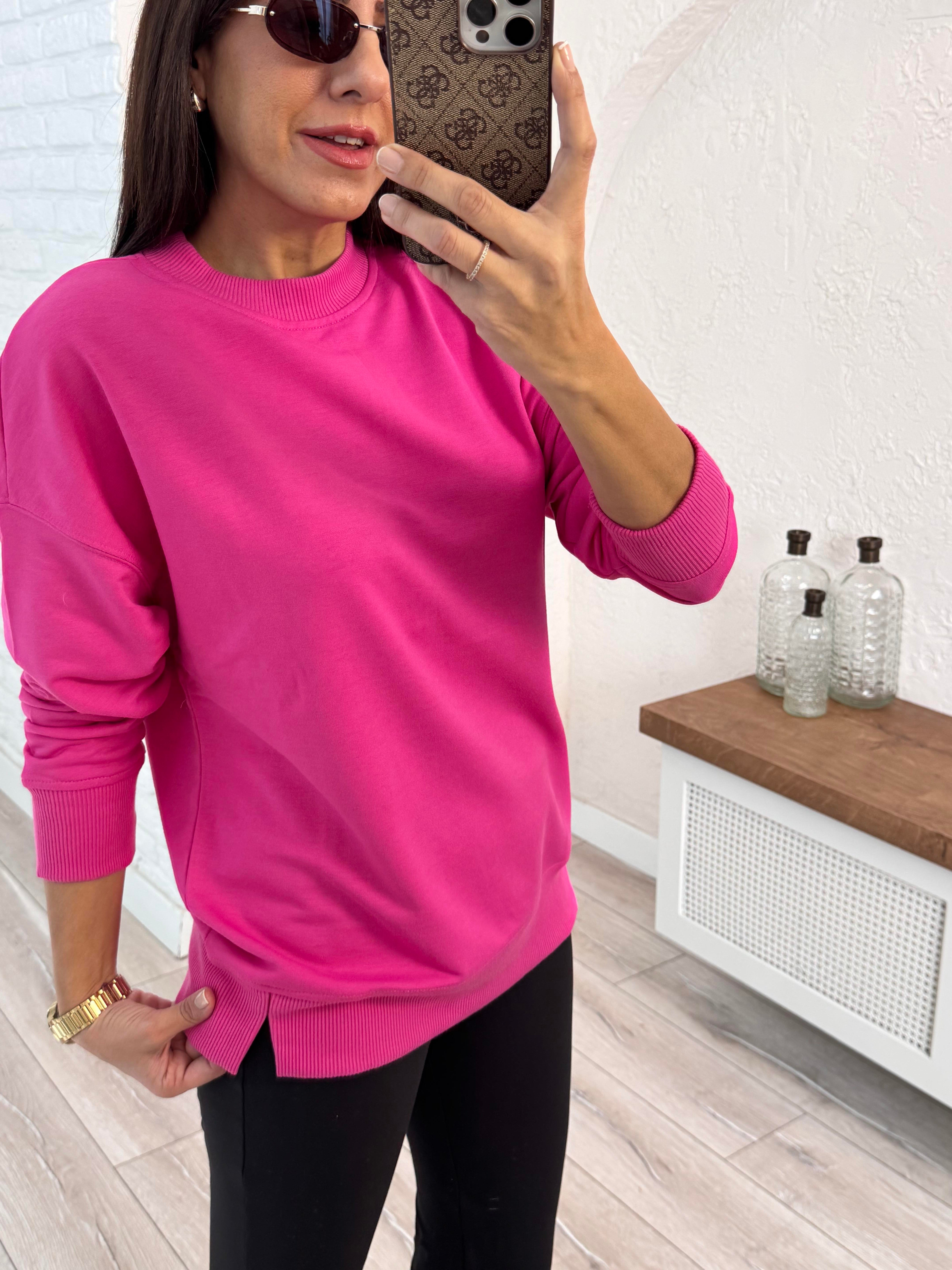 1. Sınıf Kalite Basic Sweat Pembe