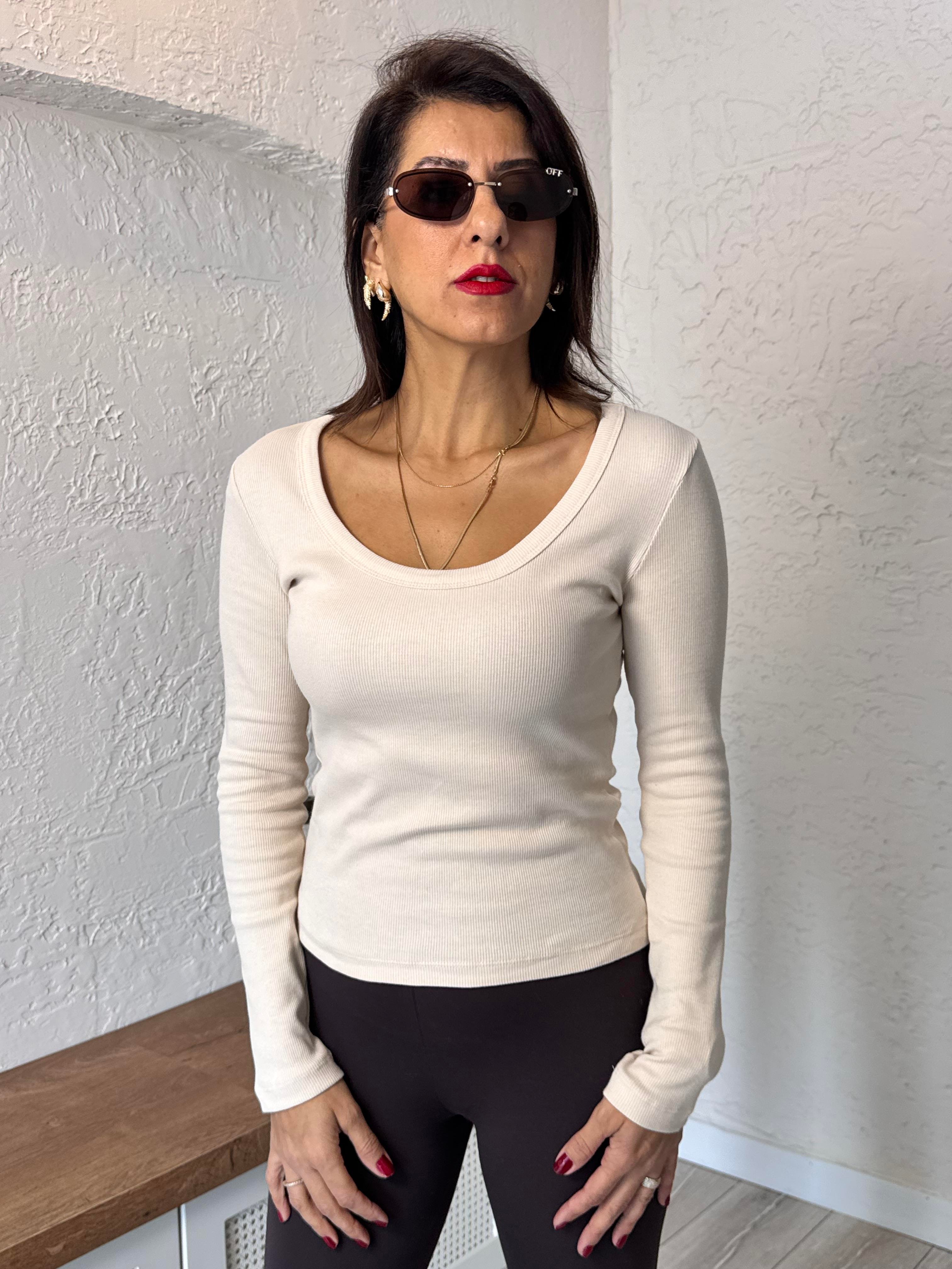 Bej U yaka Uzun Kol Fitilli Badi