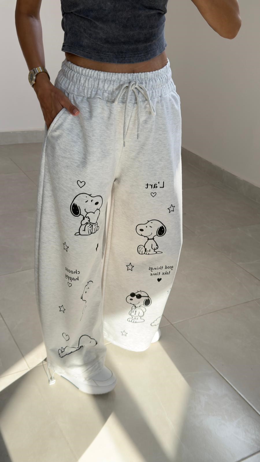 Bel Lastikli Paça Ayarlanabilir Snoopy Eşofman Altı 