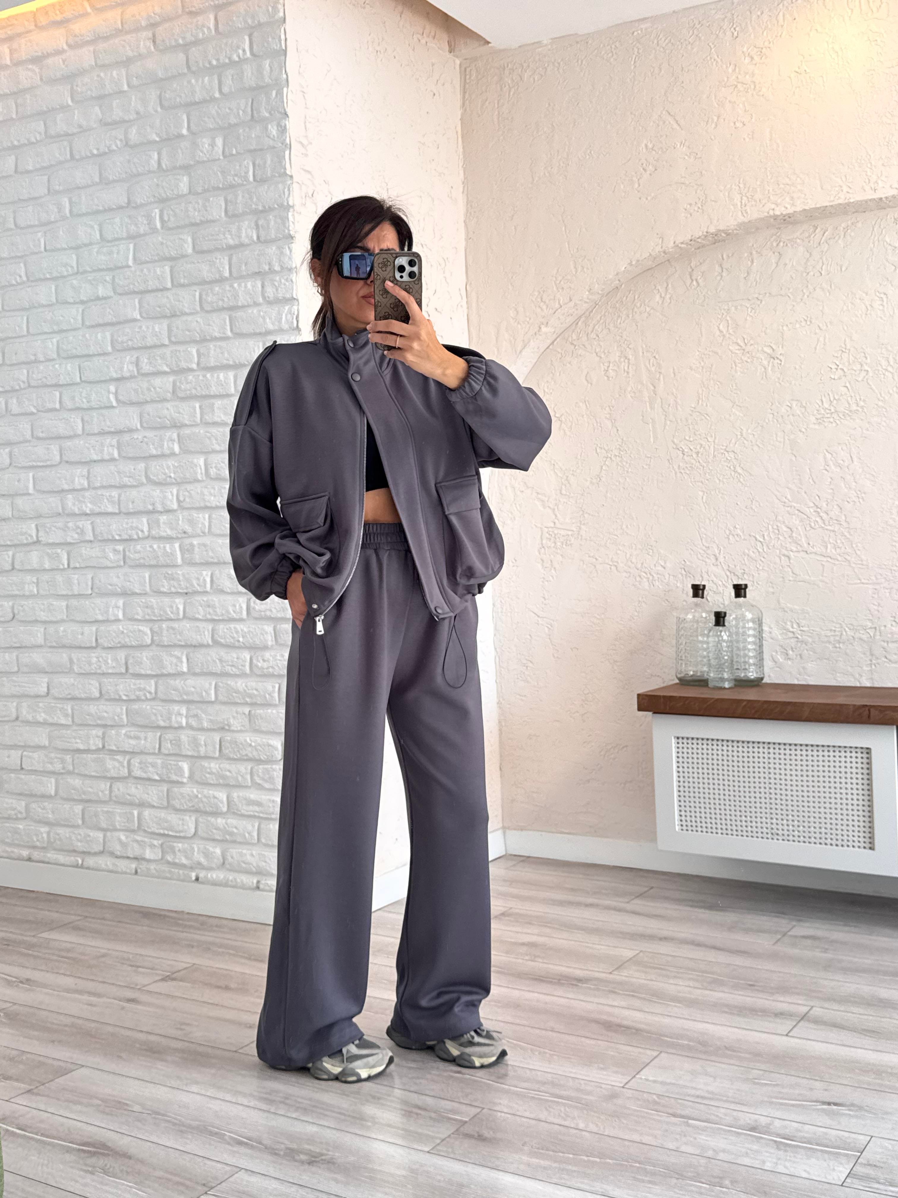 Bomber Ceketli Takım Antrasit