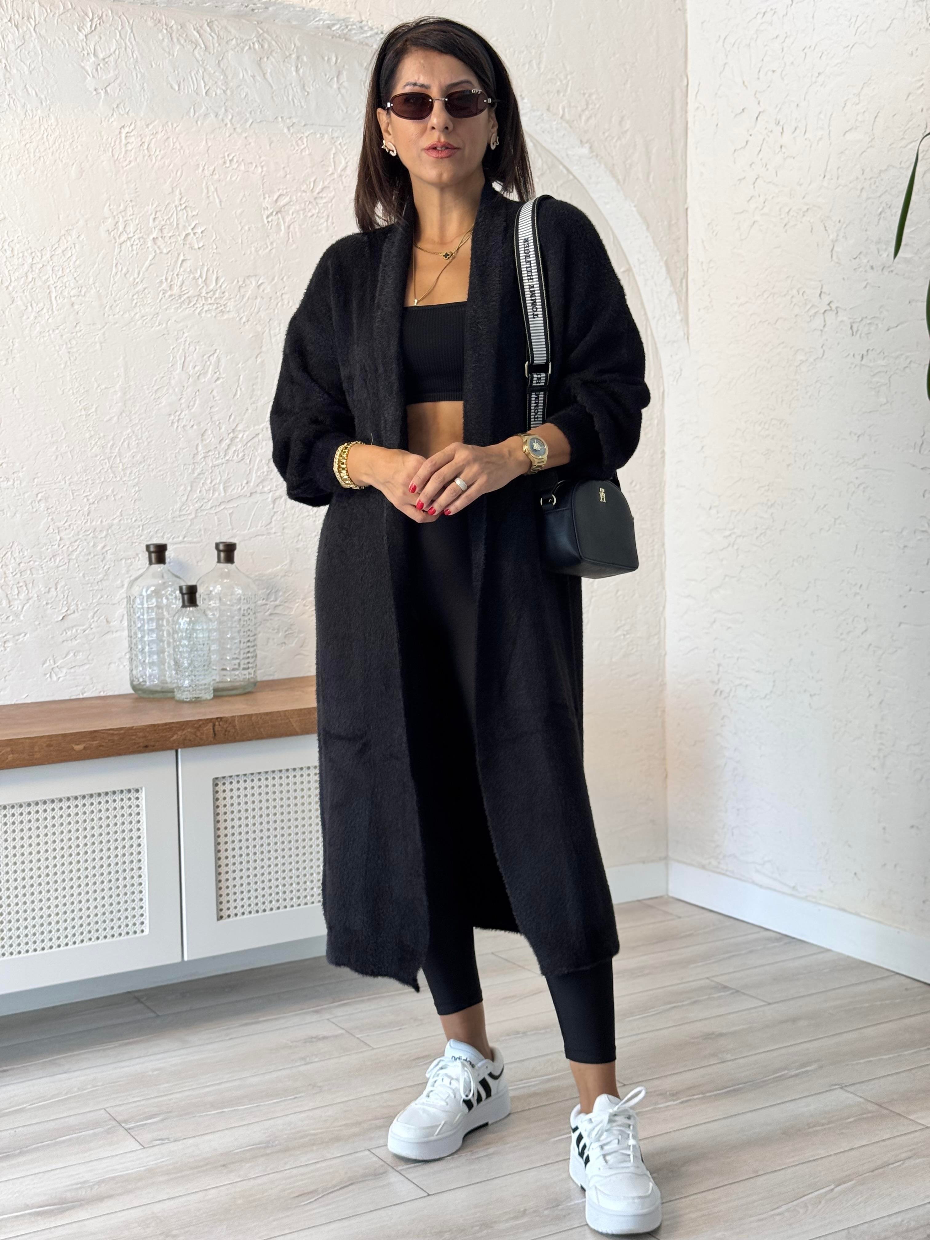 Boydan Triko Hırka Siyah