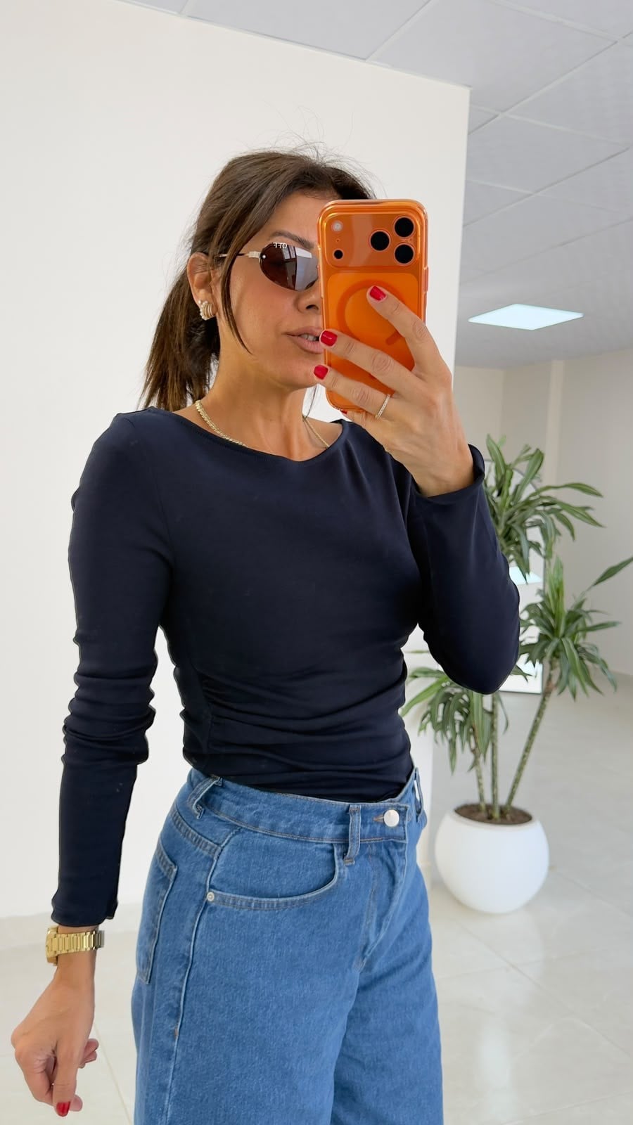 Büzgülü Kayık Yaka Top Badi Koyu Lacivert