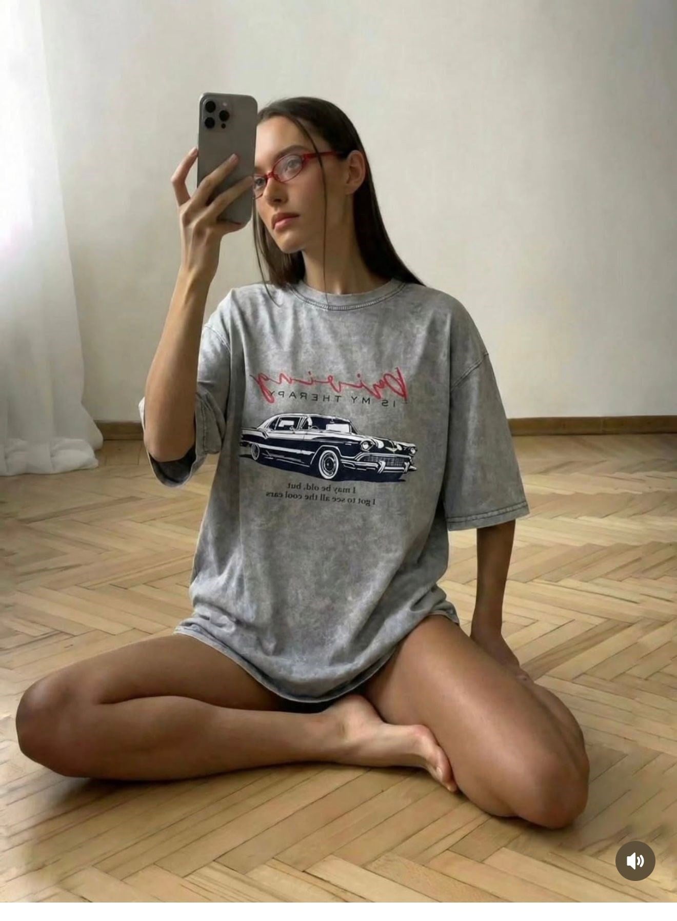 Cool Araba Baskılı Oversize Tişort