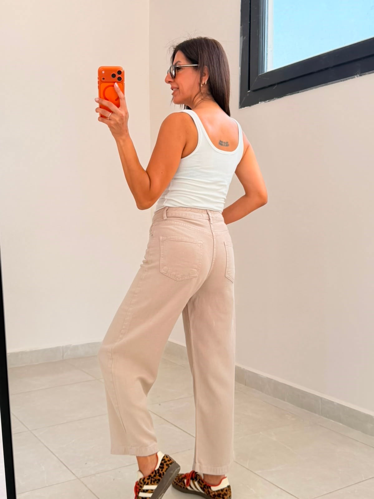 Culotte Tensel Kot Pantolon Bej