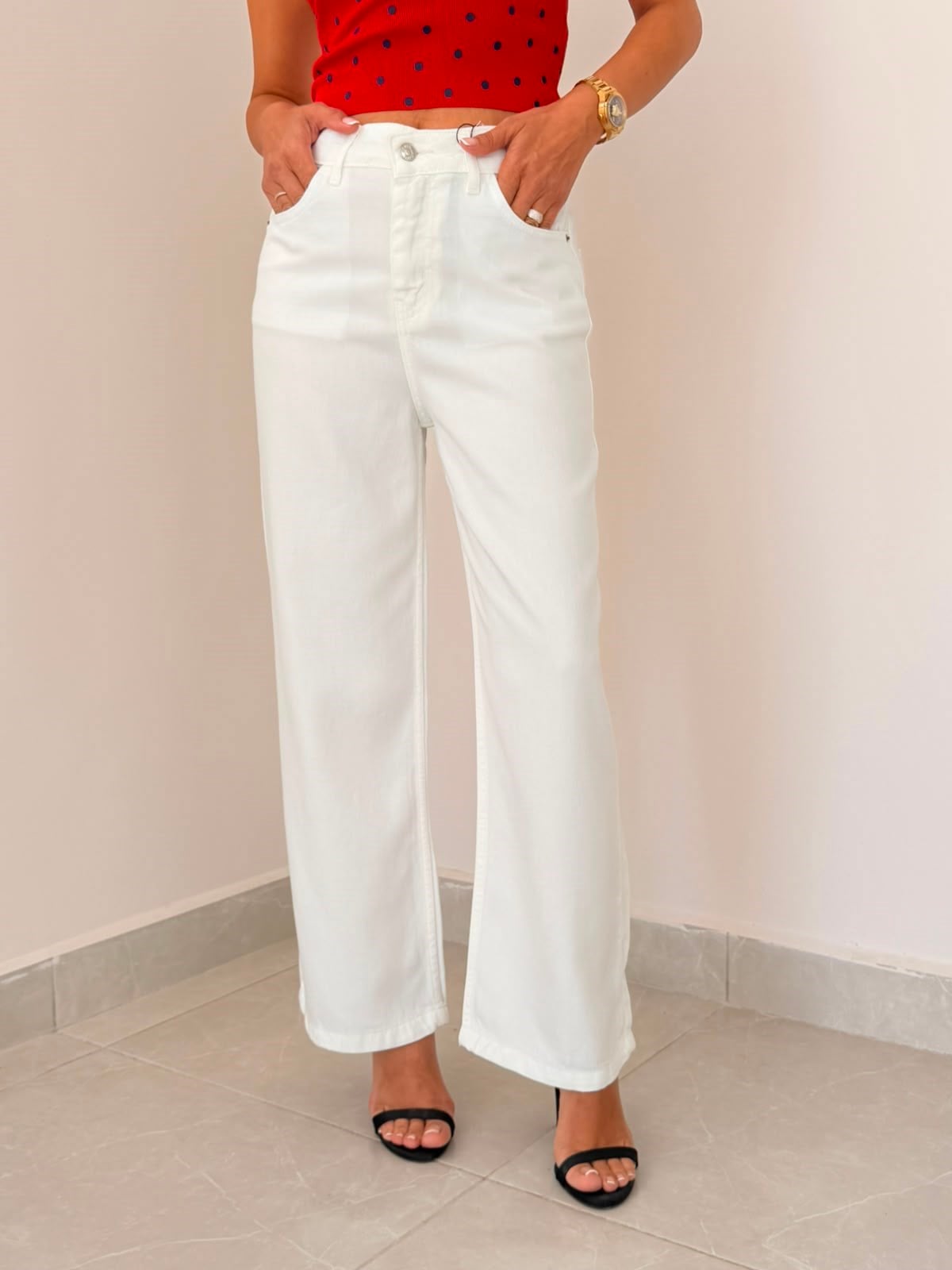 Culotte Tensel Kot Pantolon Ekru