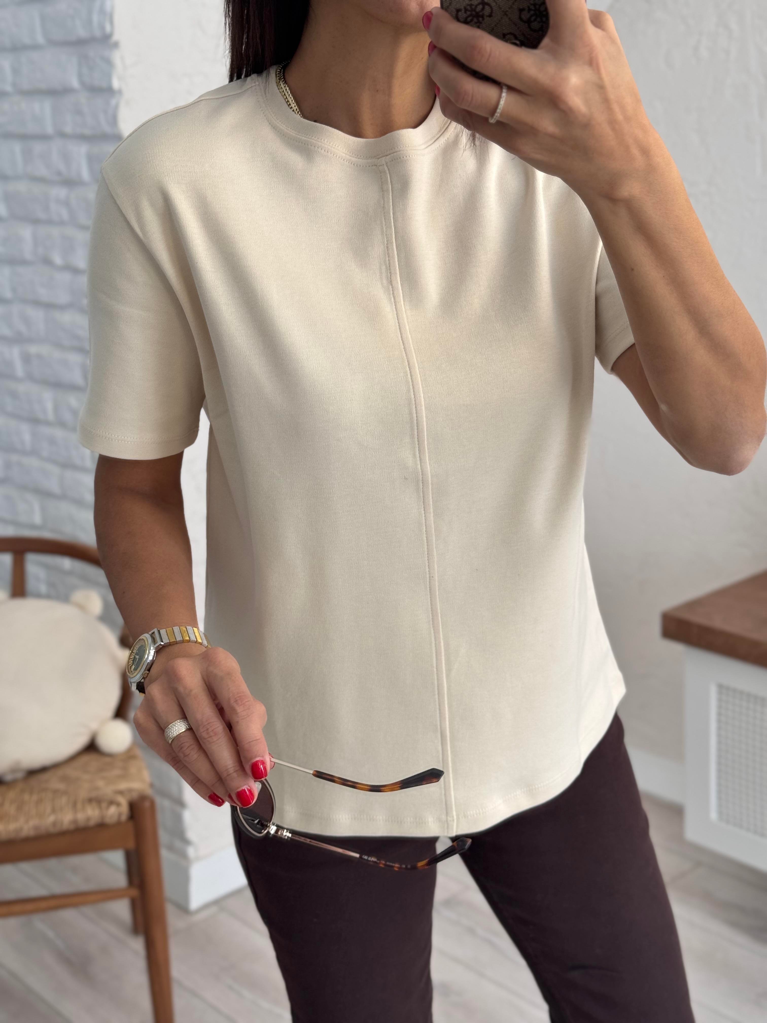 Dikiş Detaylı Tshirt Taş
