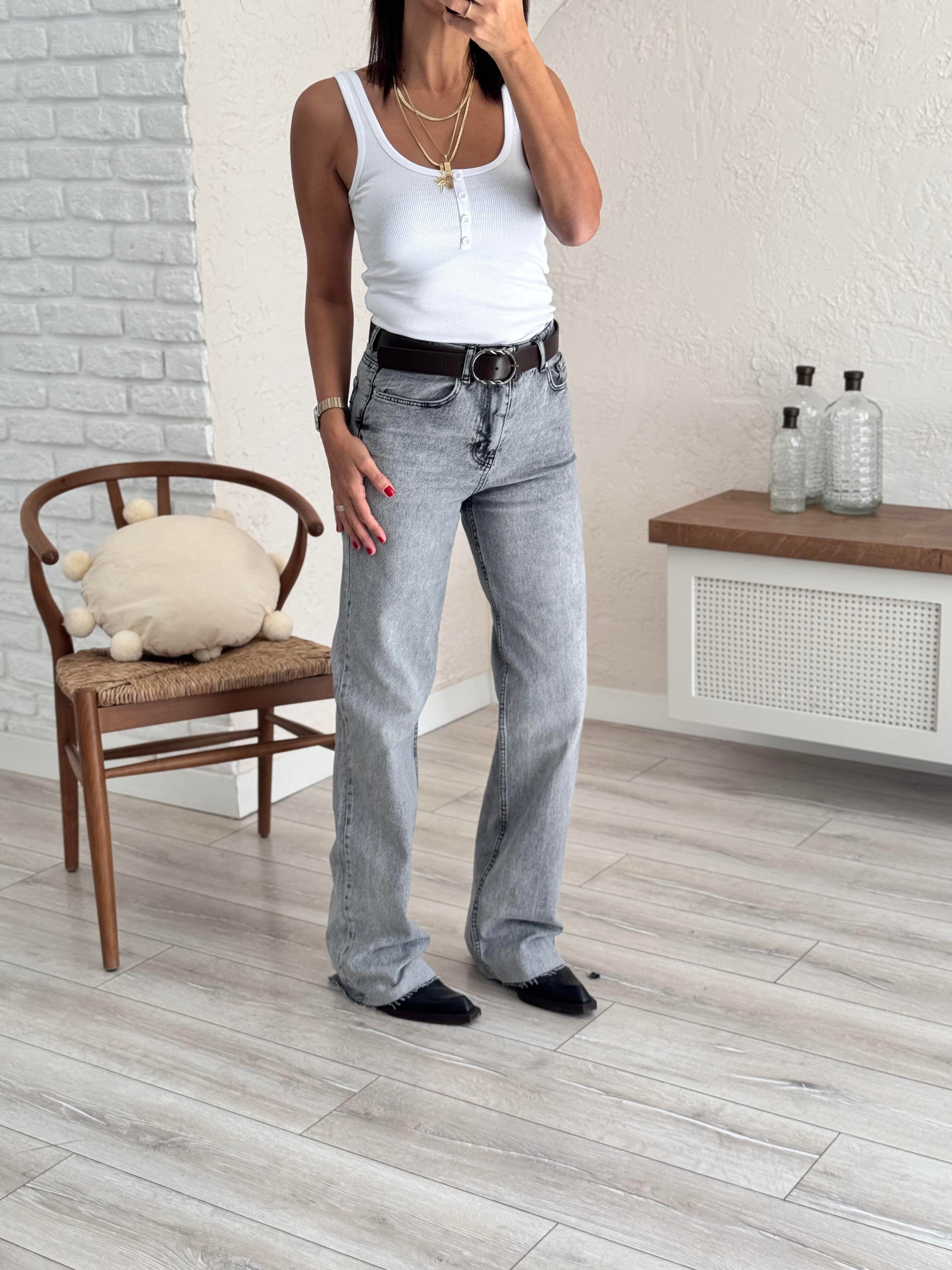 Fitilli Ön düğmeli Atlet Beyaz