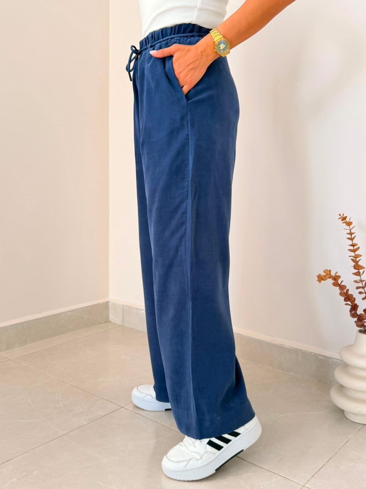 Gabardin Patlı Pantolon Lacivert 