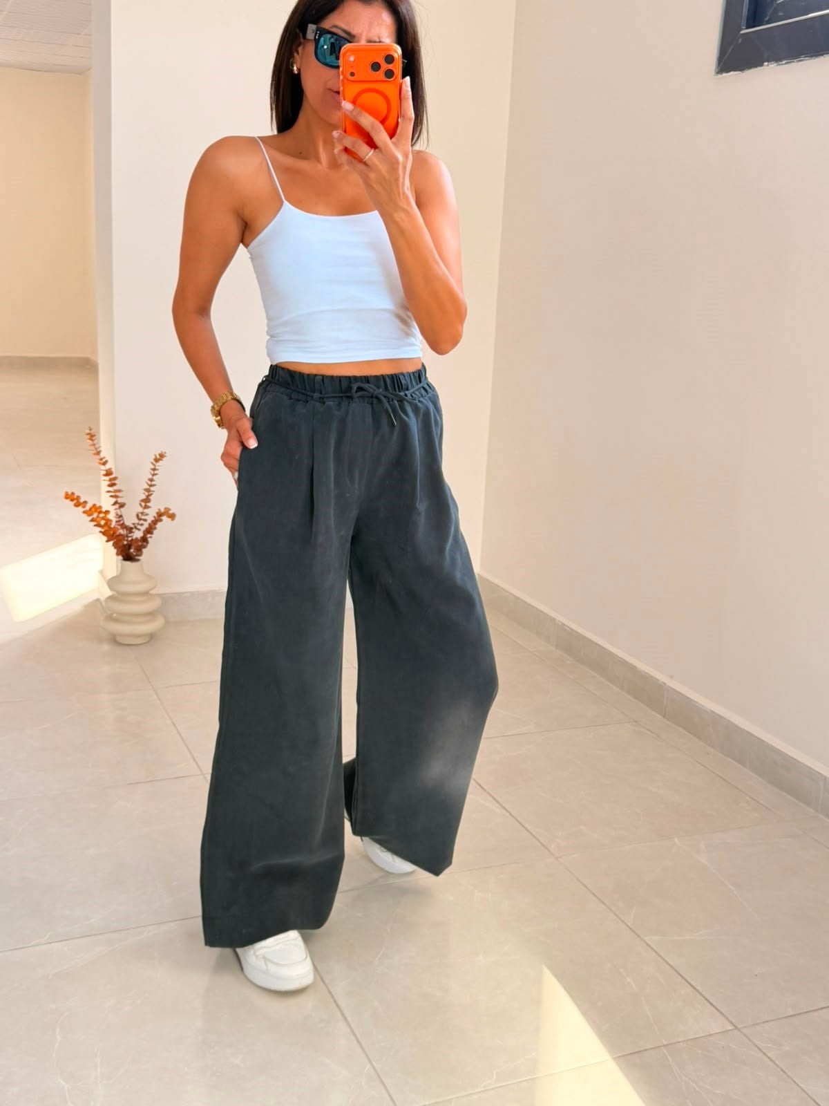 Gabardin Patlı Pantolon Siyah