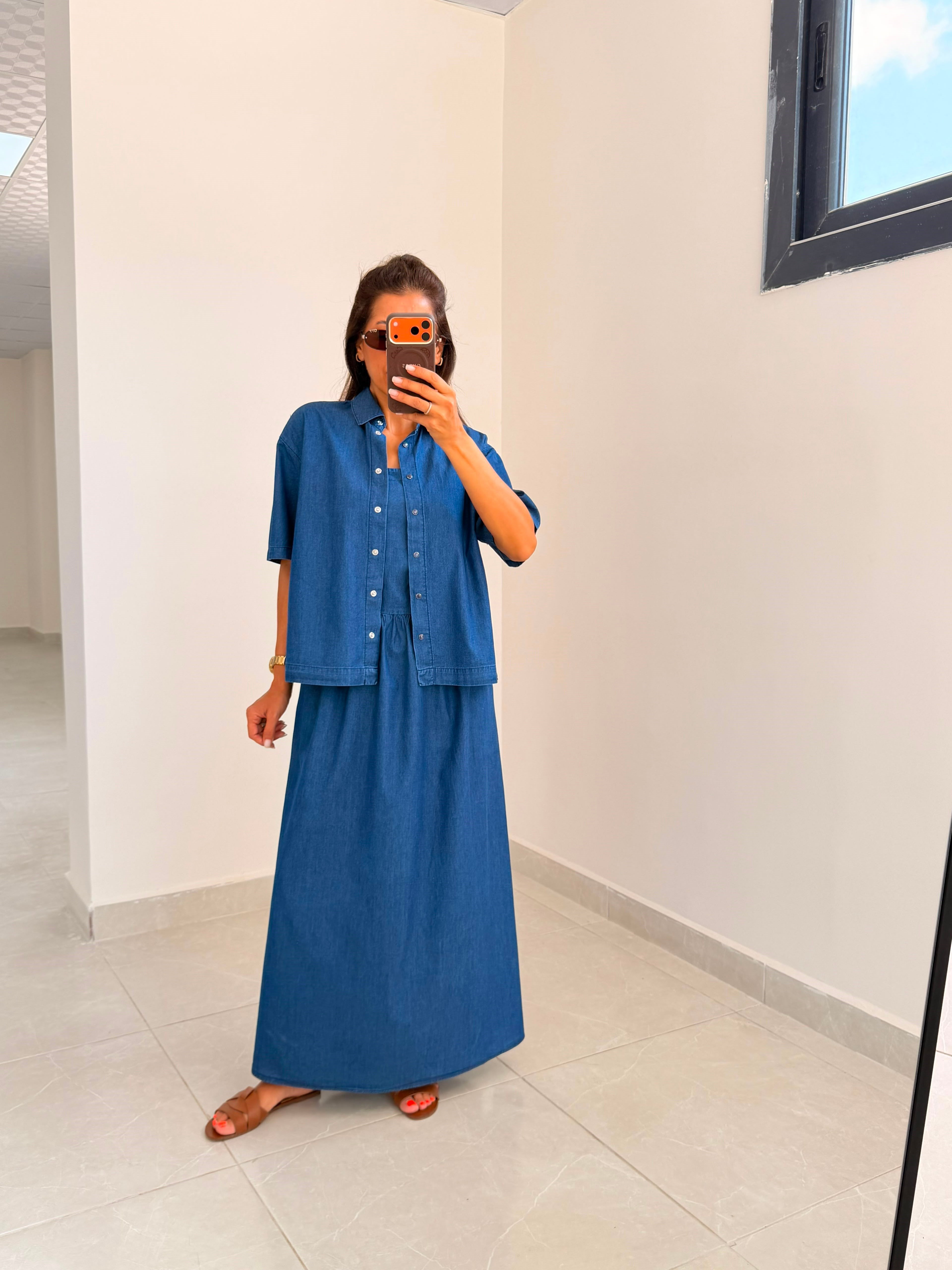 Gömlekli Jean Elbise Takım Dark Blue 