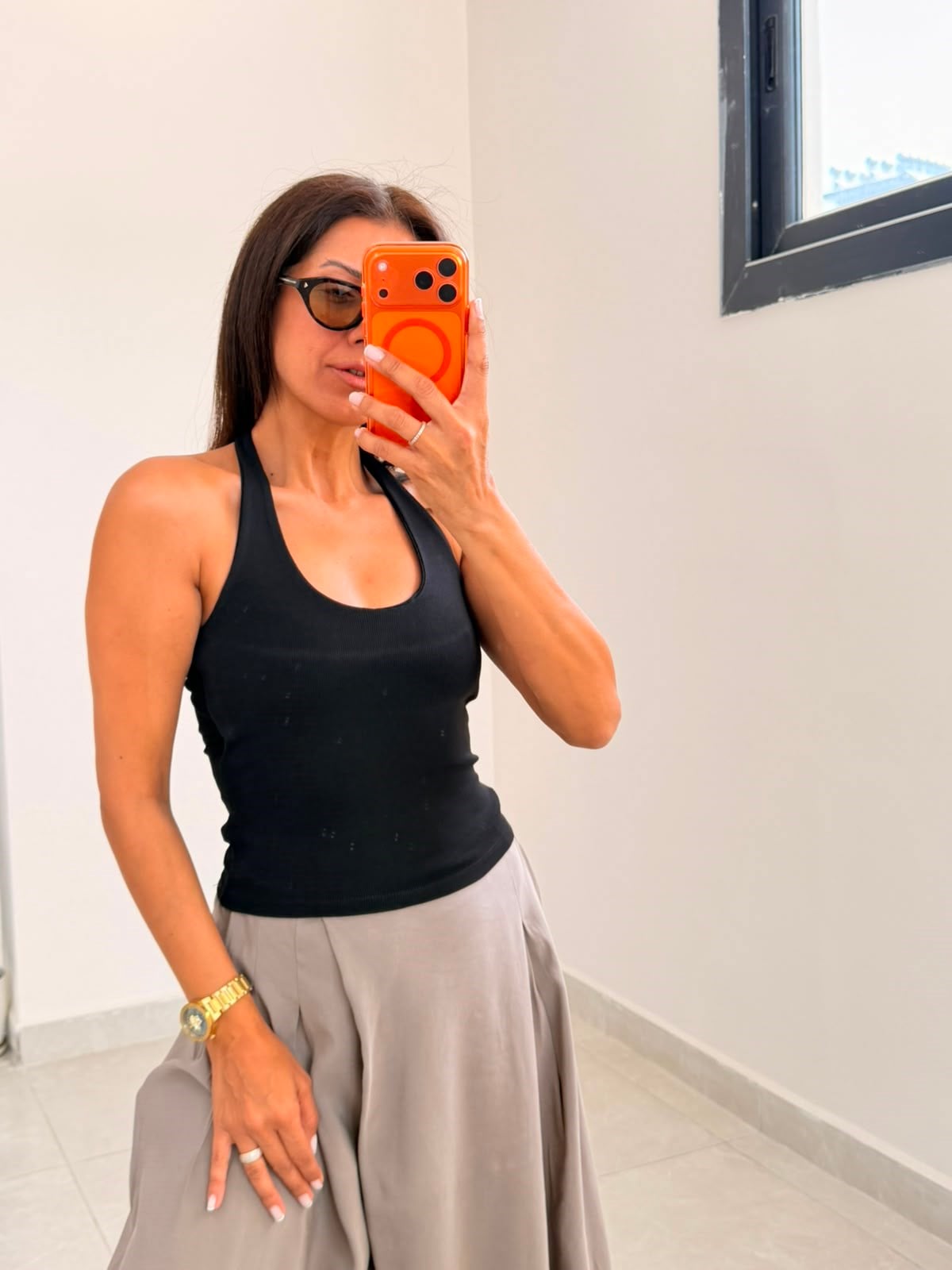 Halter Yaka Top Siyah