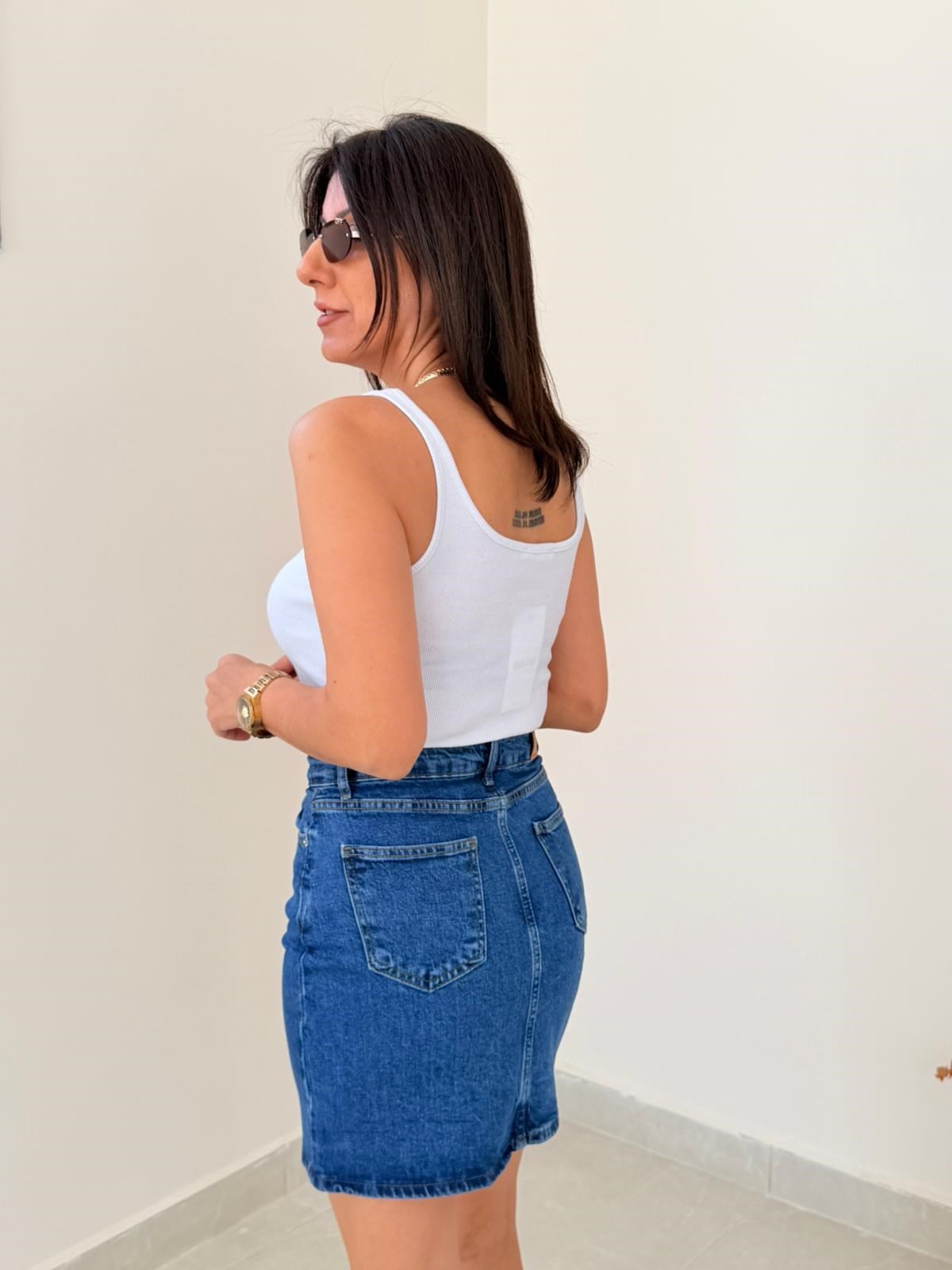 İnce Askılı Biyeli Atlet Beyaz 