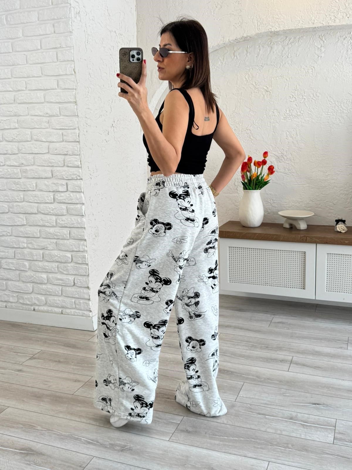 Miki Mouse Baskılı Eşofman Gri 