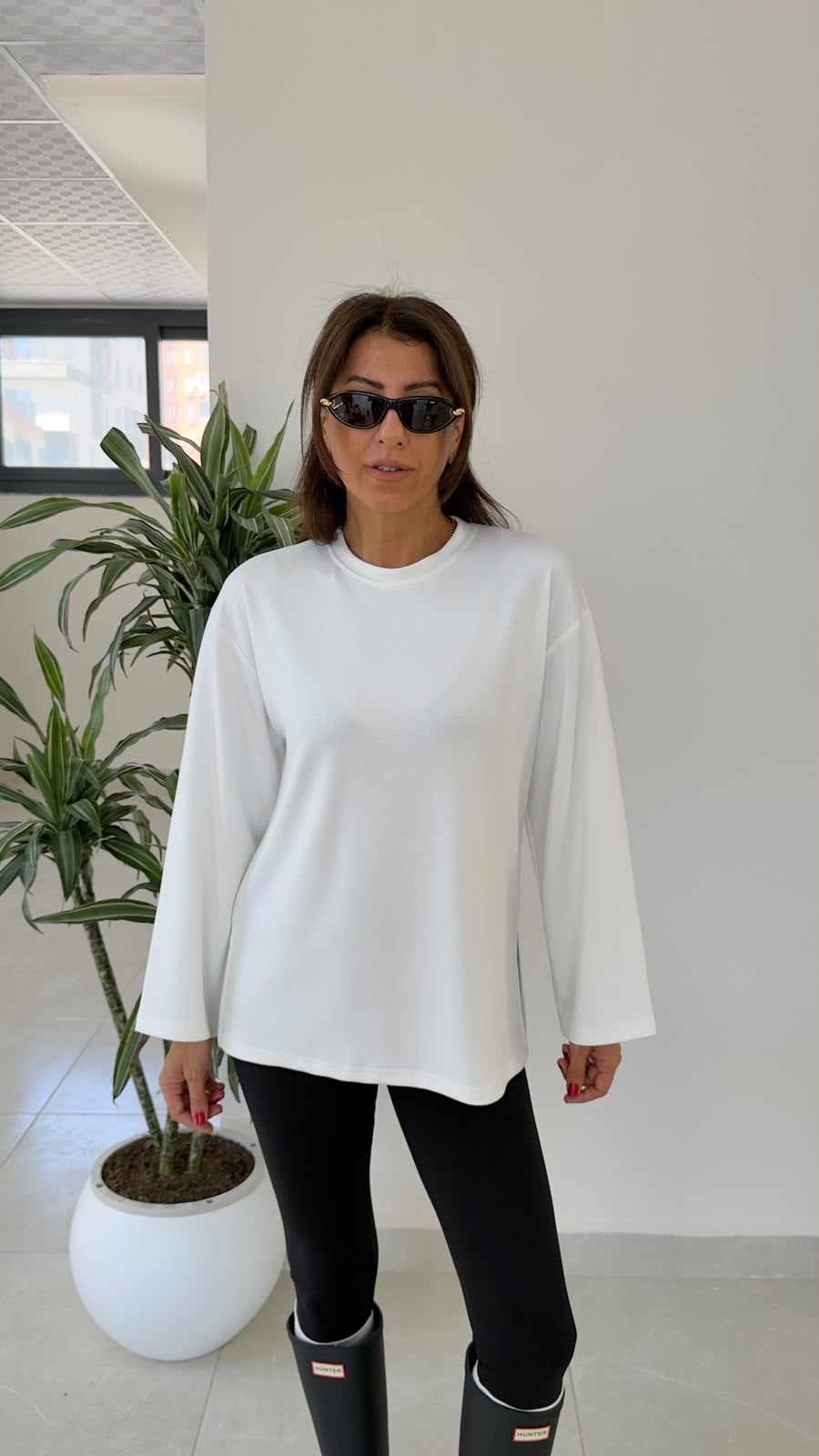Modal Kumaş Yan Yırtmaçlı Basic Ekru