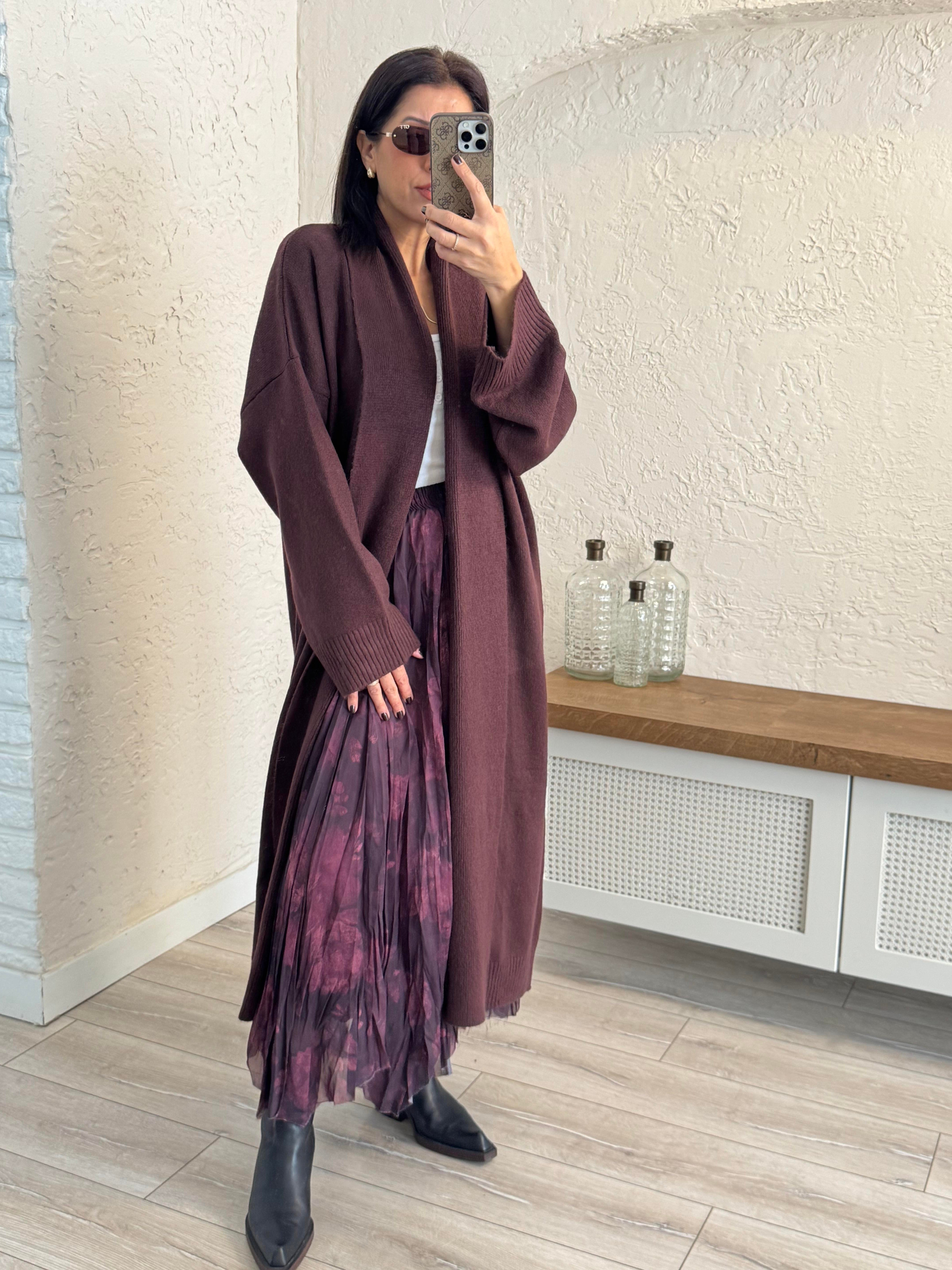 Önü Açık Şal Yaka Hırka 
