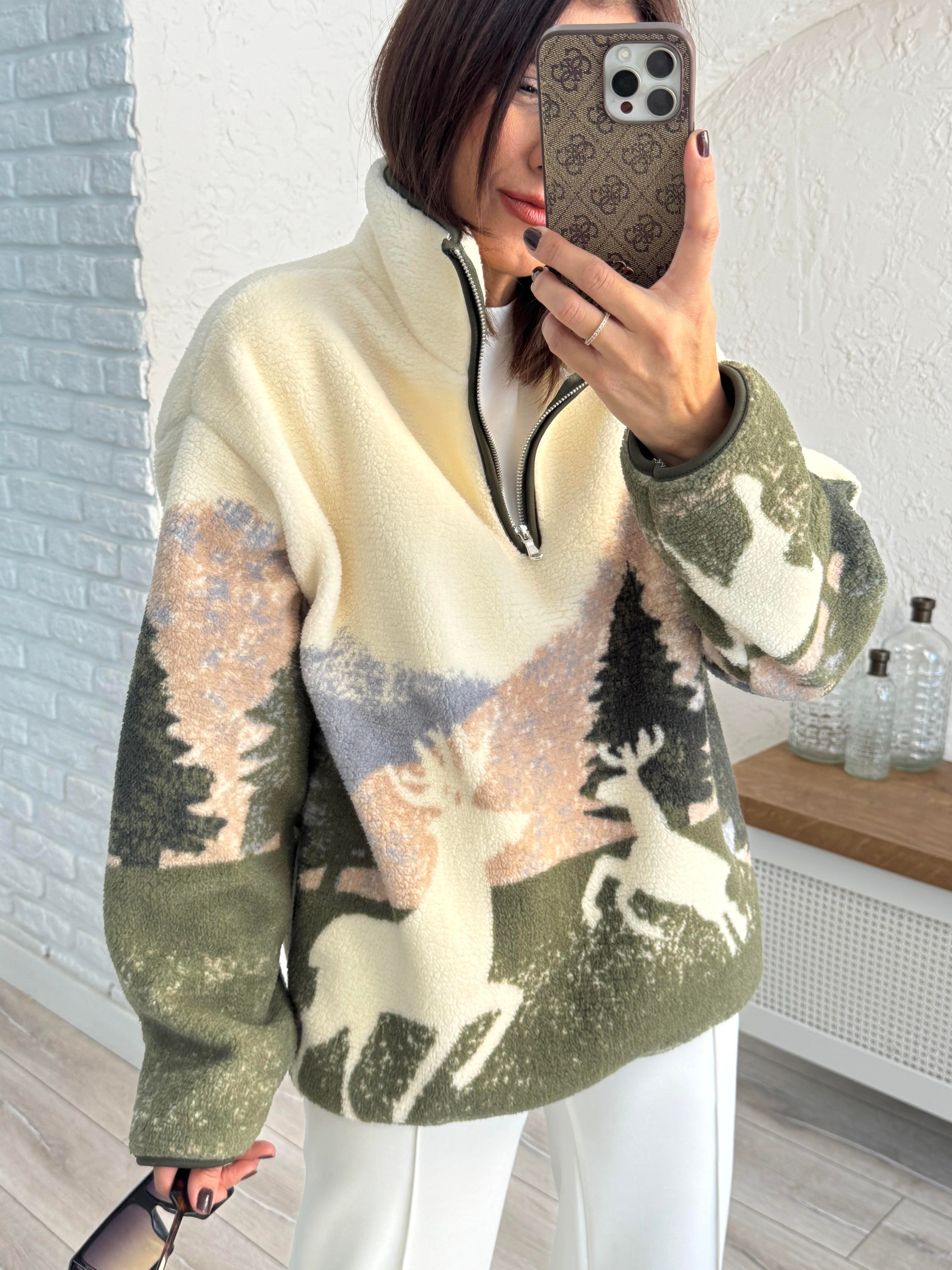 Oysh Model Geyikli Polar Sweat