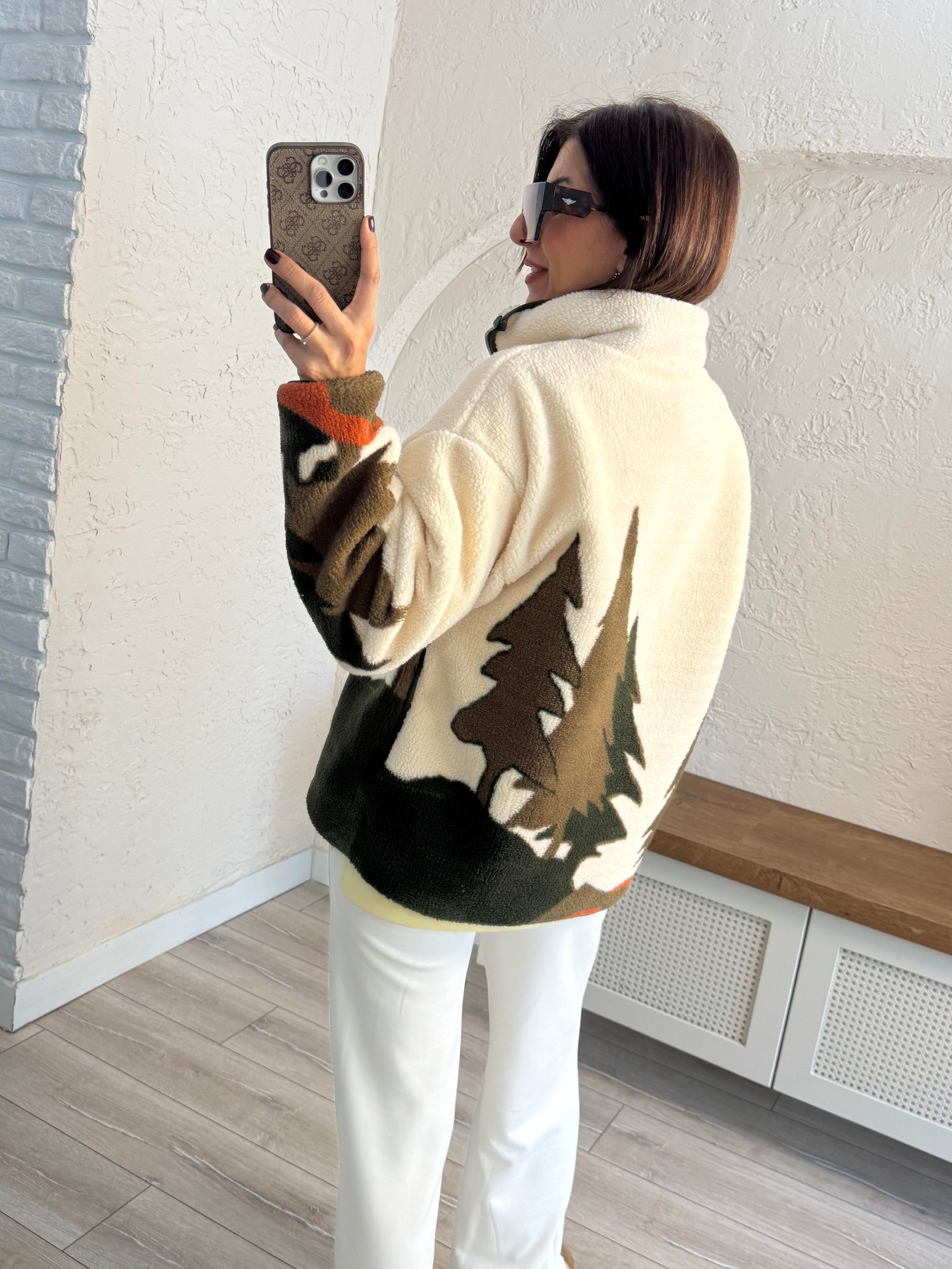 Oysh Model Kahve Geyikli Polar Sweat