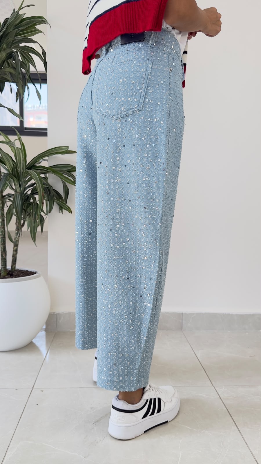 Premium Pullu Balon Jean Açık Mavi