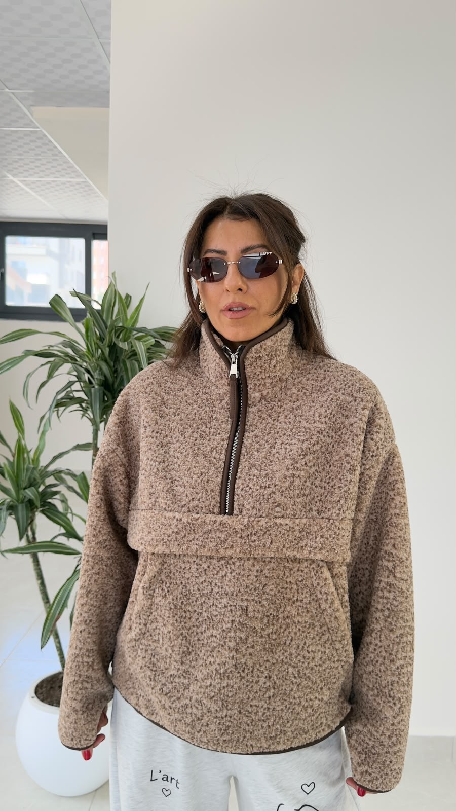 Teddy Polar Sweat Sütlü Kahve