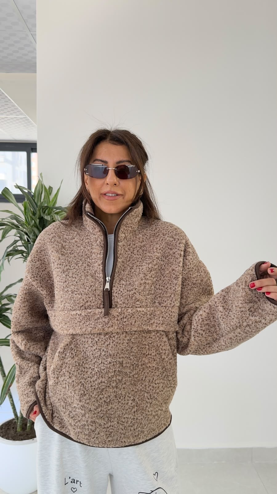 Teddy Polar Sweat Sütlü Kahve