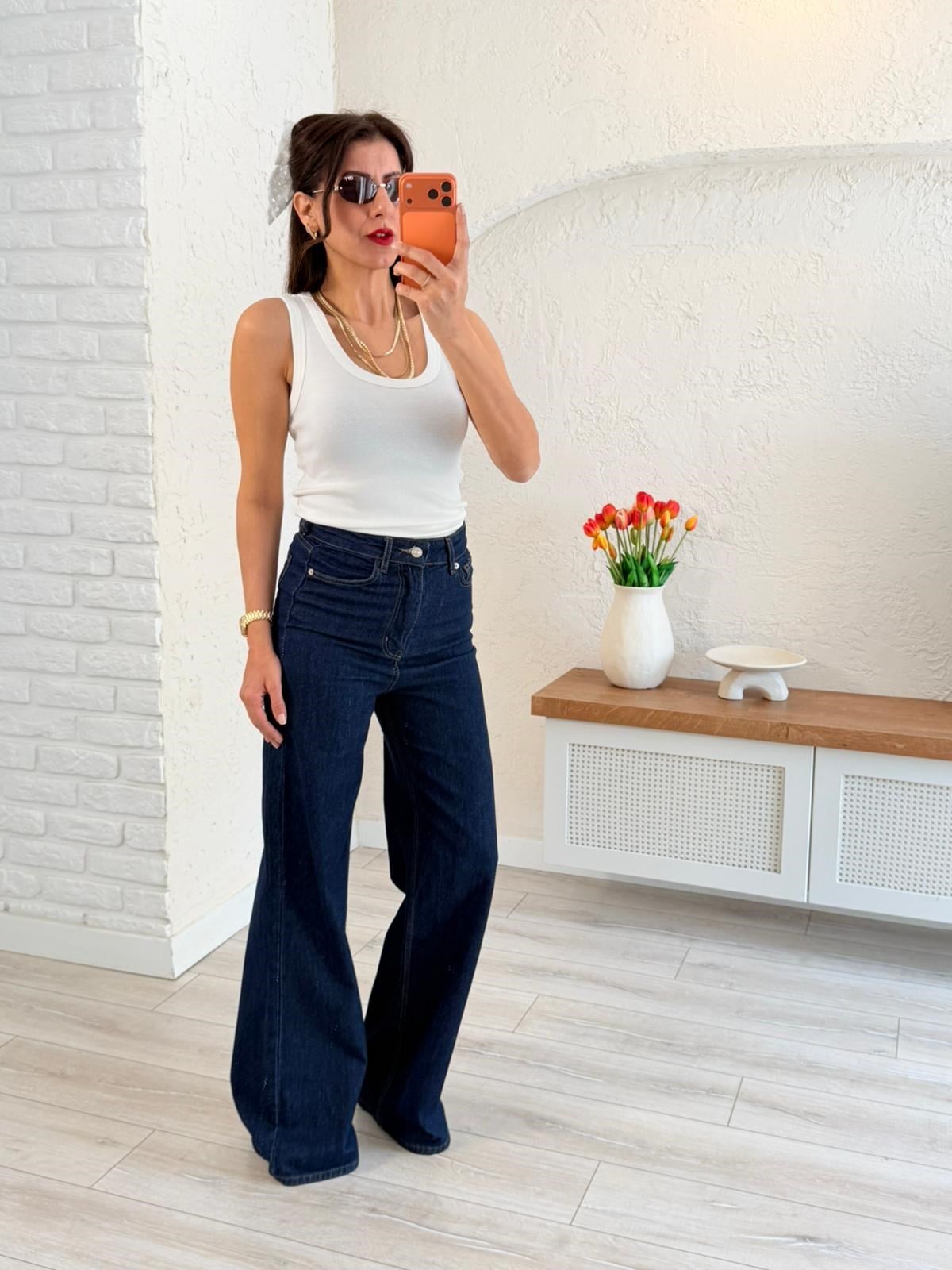 U Yaka Düz Basic Kalın Askılı Atlet Ekru