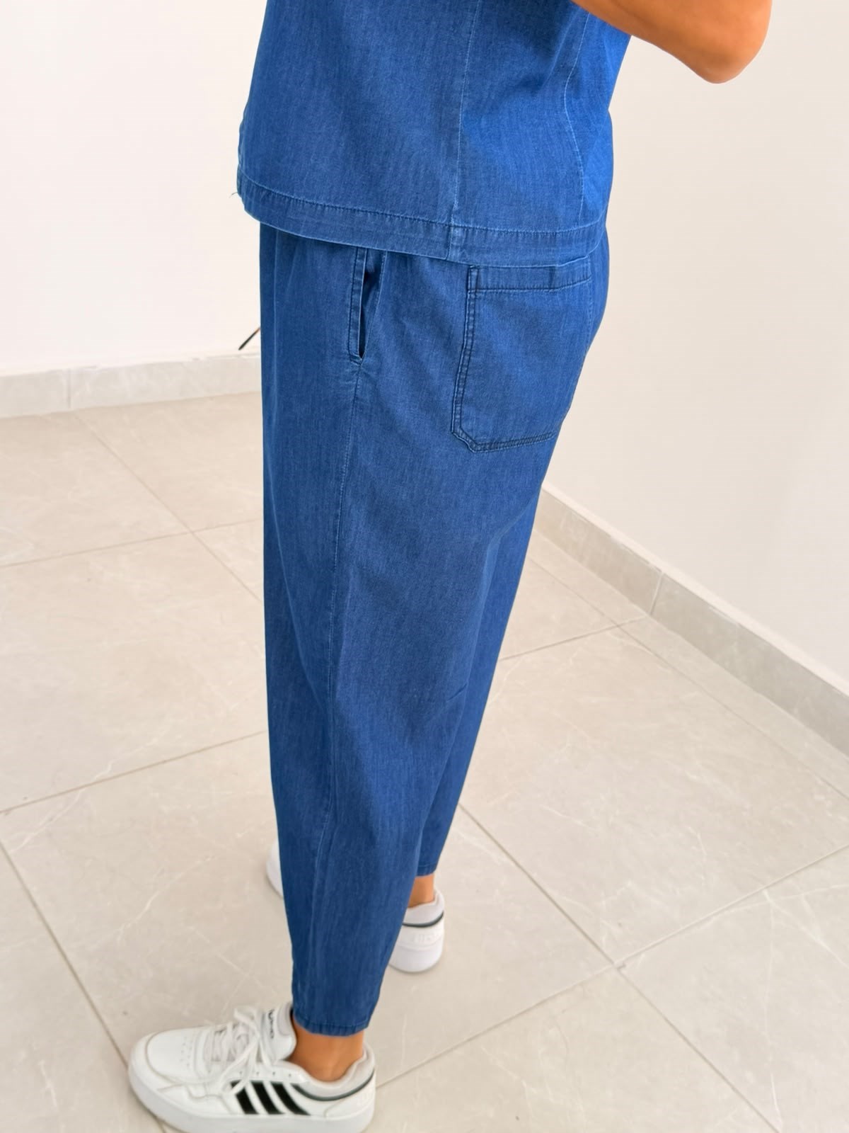Yelekli Tensel Jean Takım Dark Blue