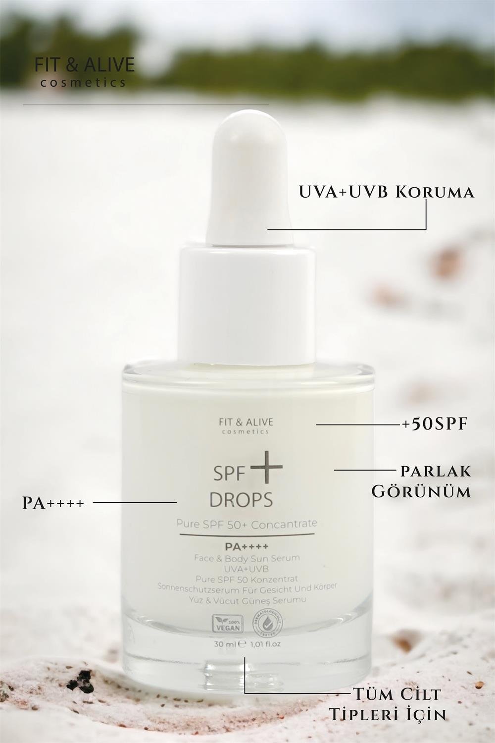 Fitalive Spf 50+ Drops Yüz ve Vücut Güneş Serumu Pa++++