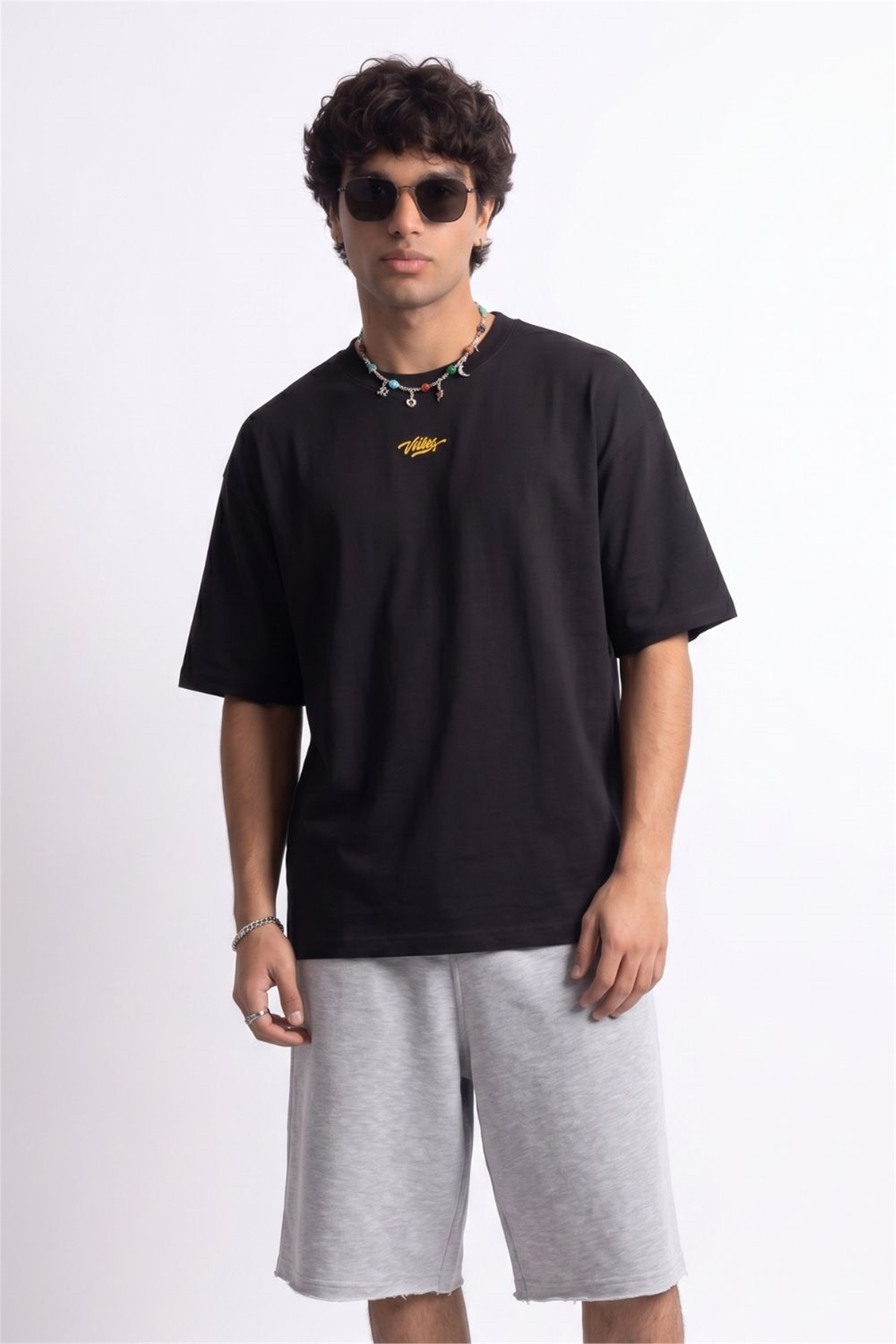 Amalfi Oversize Siyah T-Shirt