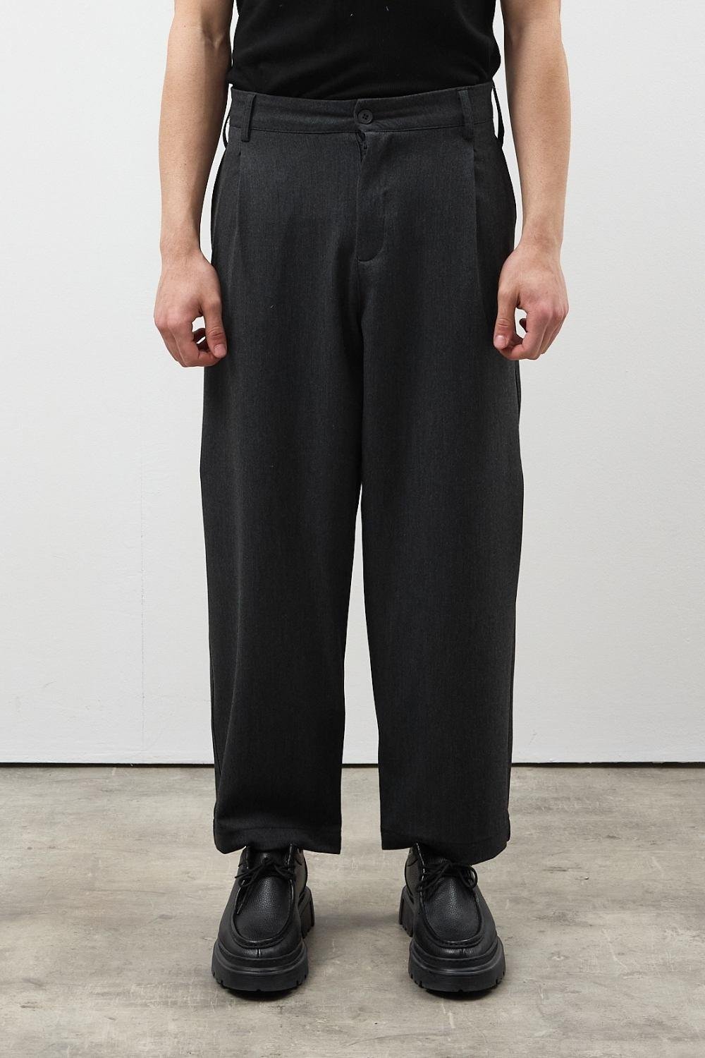 Antrasit Premium Pileli Kumaş Pantolon