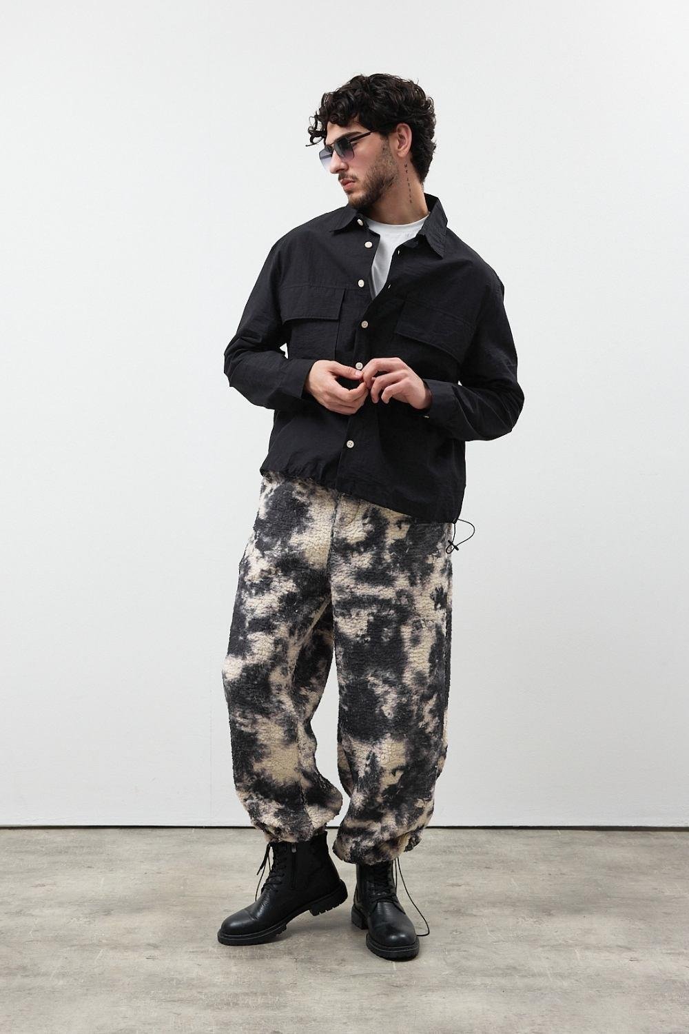 Ayarlanabilir Paça Desenli Baggy Eşofman Alt 002