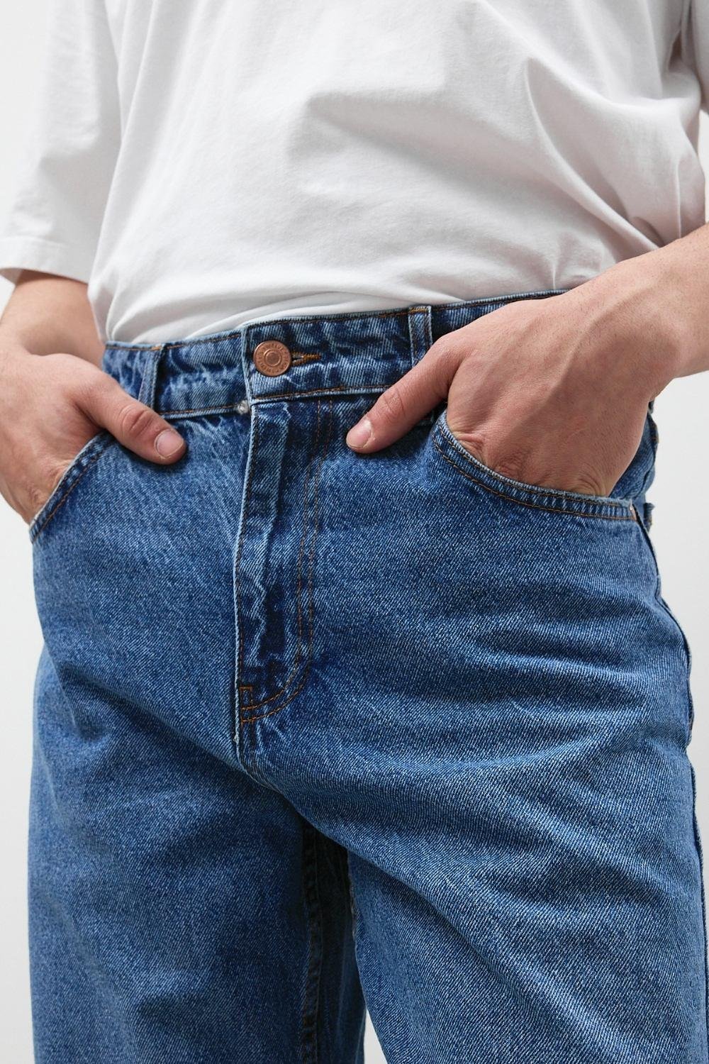 Baggy Koyu Mavi Kot Pantolon