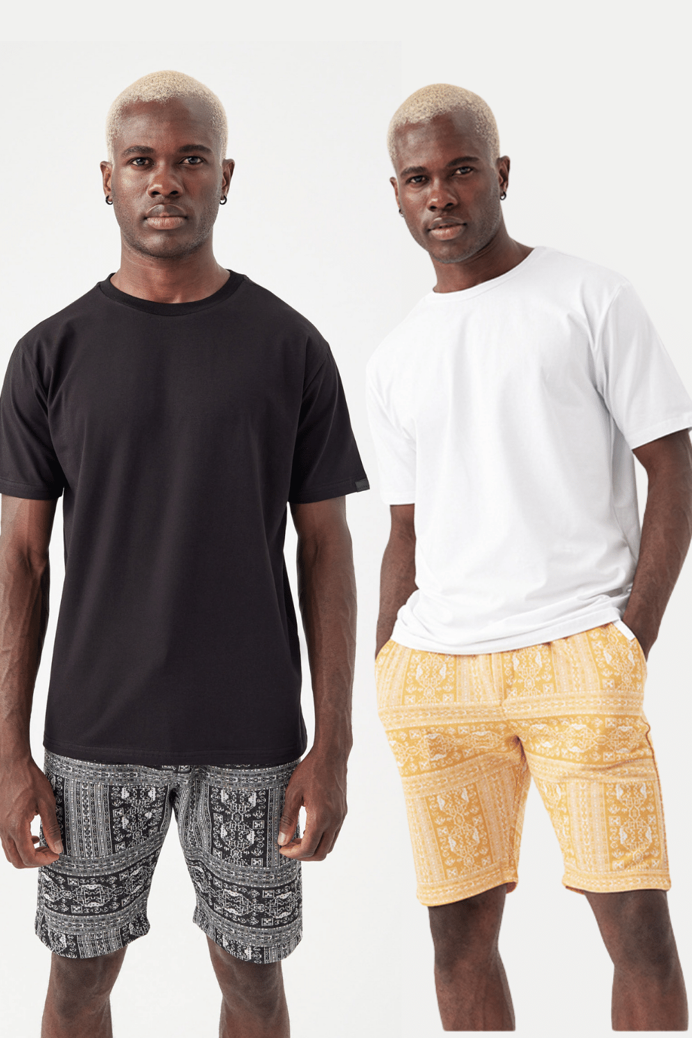 Erkek 2'li Paket Basic Siyah Beyaz T-Shirt