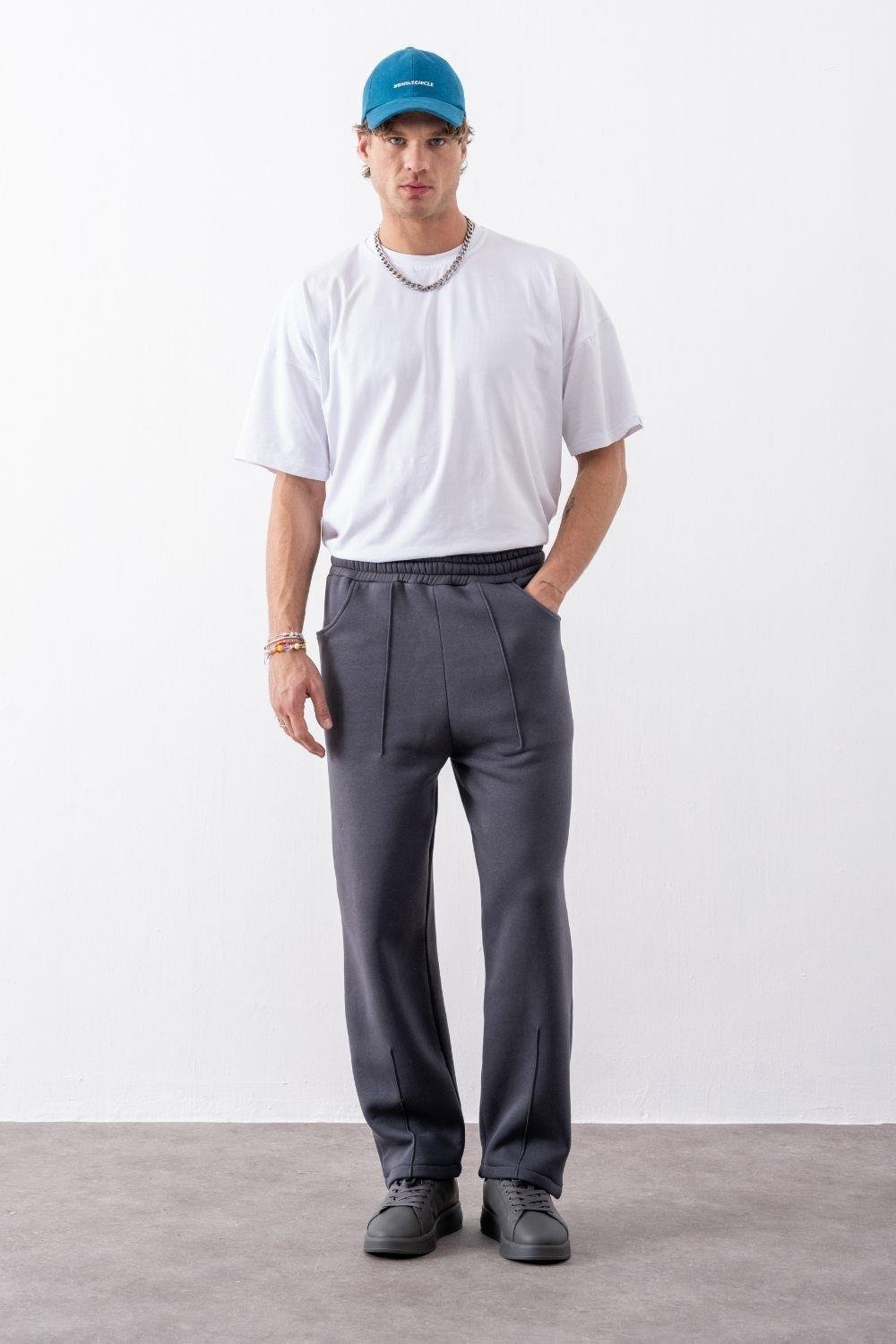 Erkek Baggy Chill Antrasit Antrasit Eşofman Altı