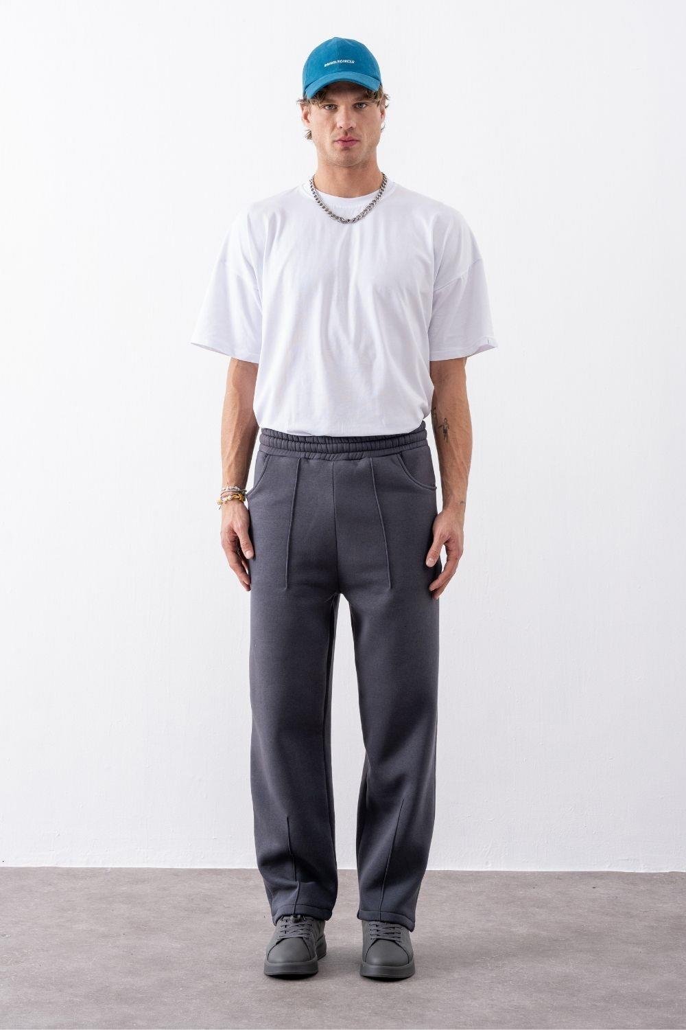 Erkek Baggy Chill Antrasit Antrasit Eşofman Altı