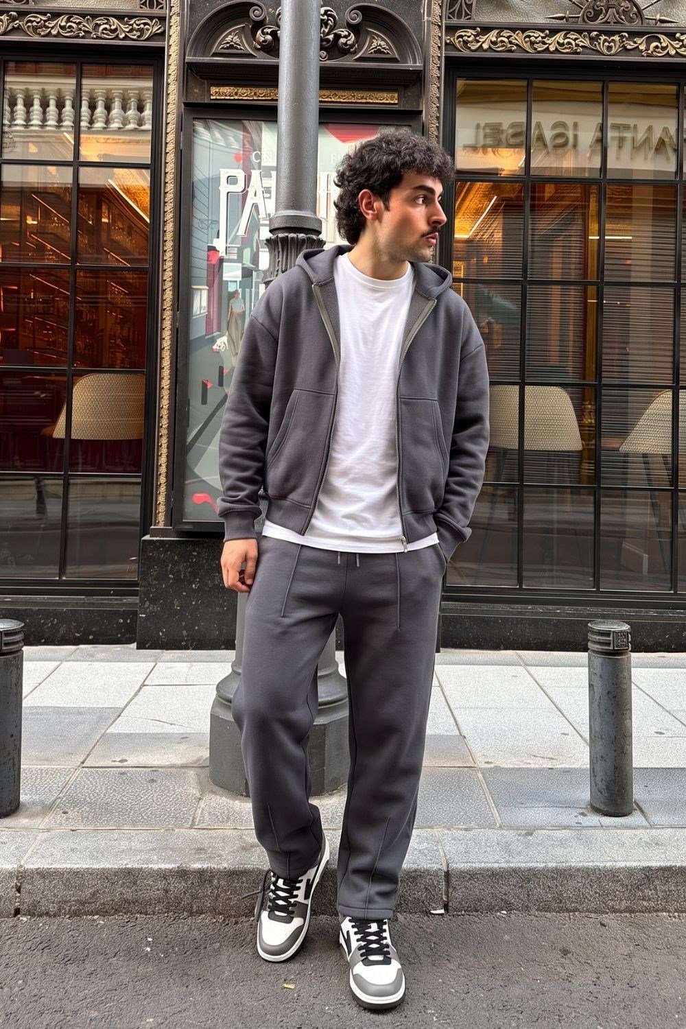 Erkek Baggy Chill Antrasit Eşofman Altı