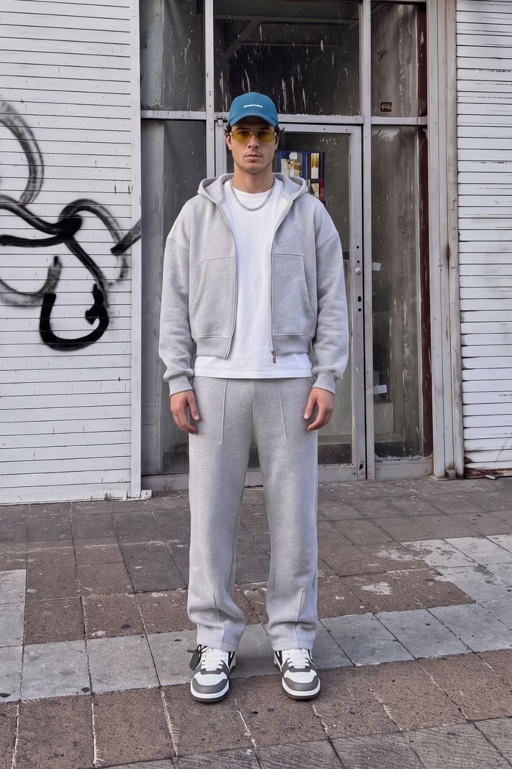 Erkek Baggy Chill Gri Eşofman Altı