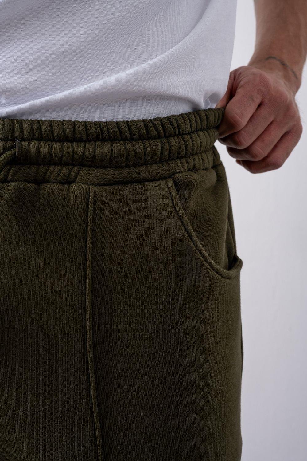 Erkek Baggy Chill Haki Eşofman Altı