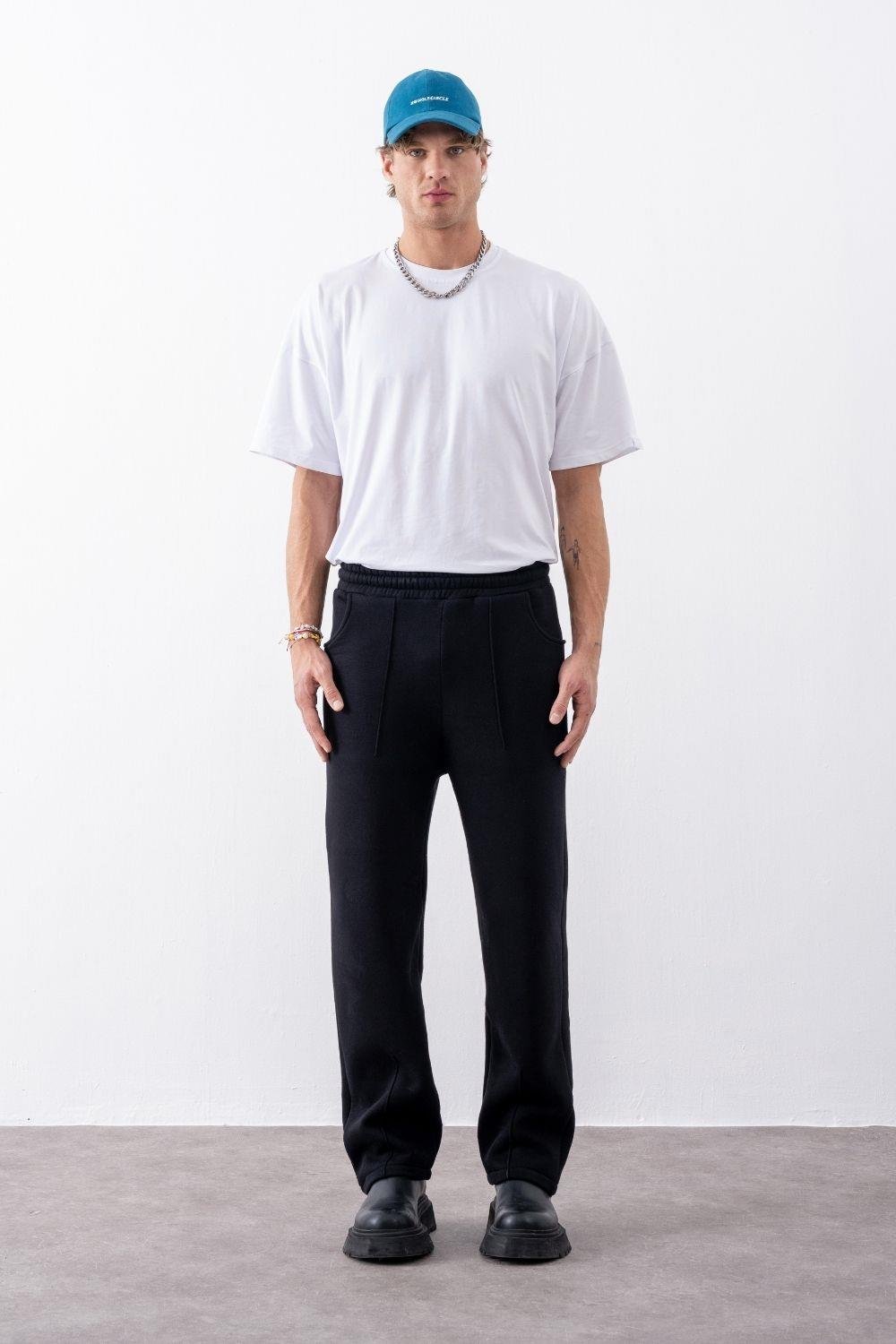 Erkek Baggy Chill Siyah Eşofman Altı