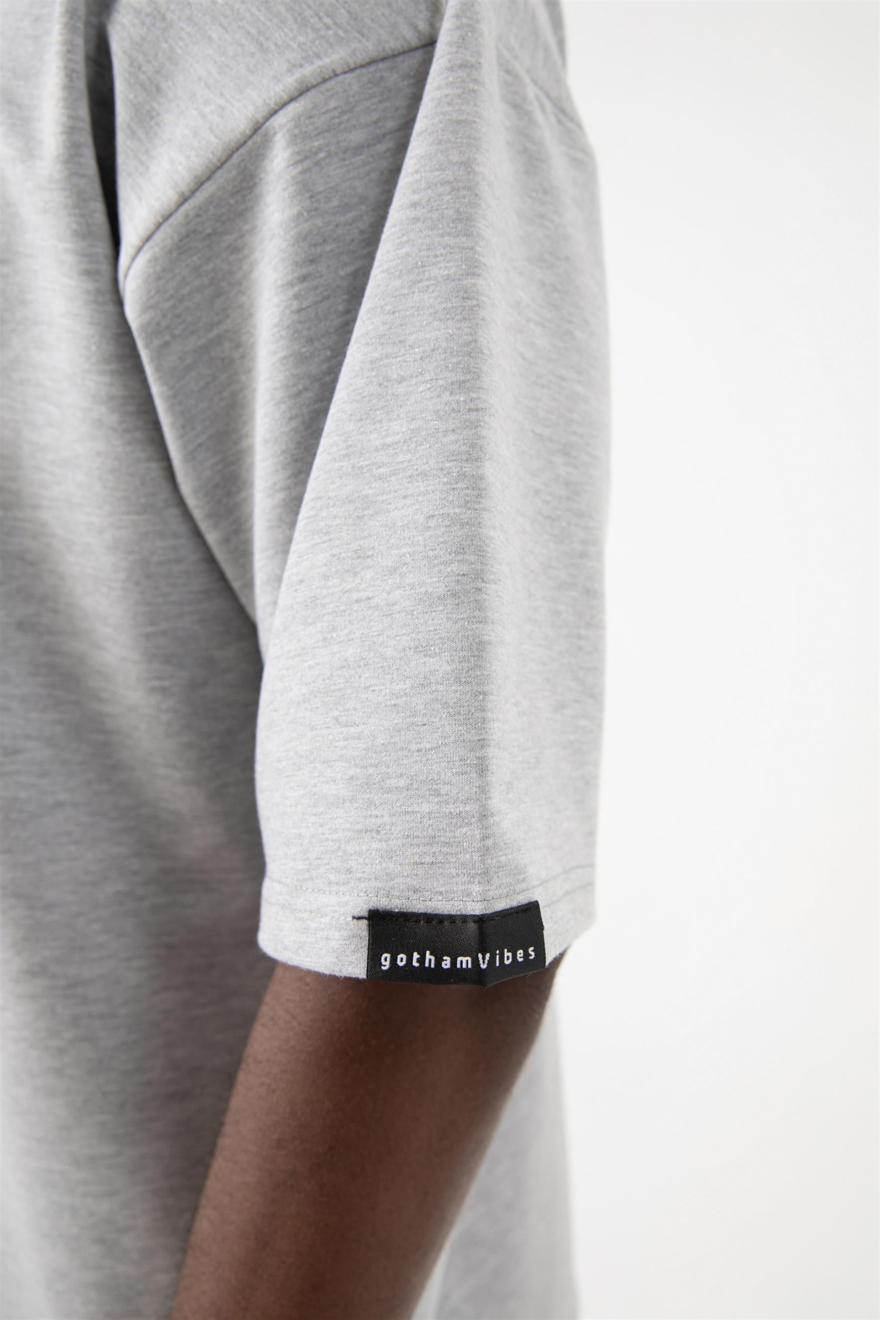 Erkek Base Oversize Gri T-Shirt