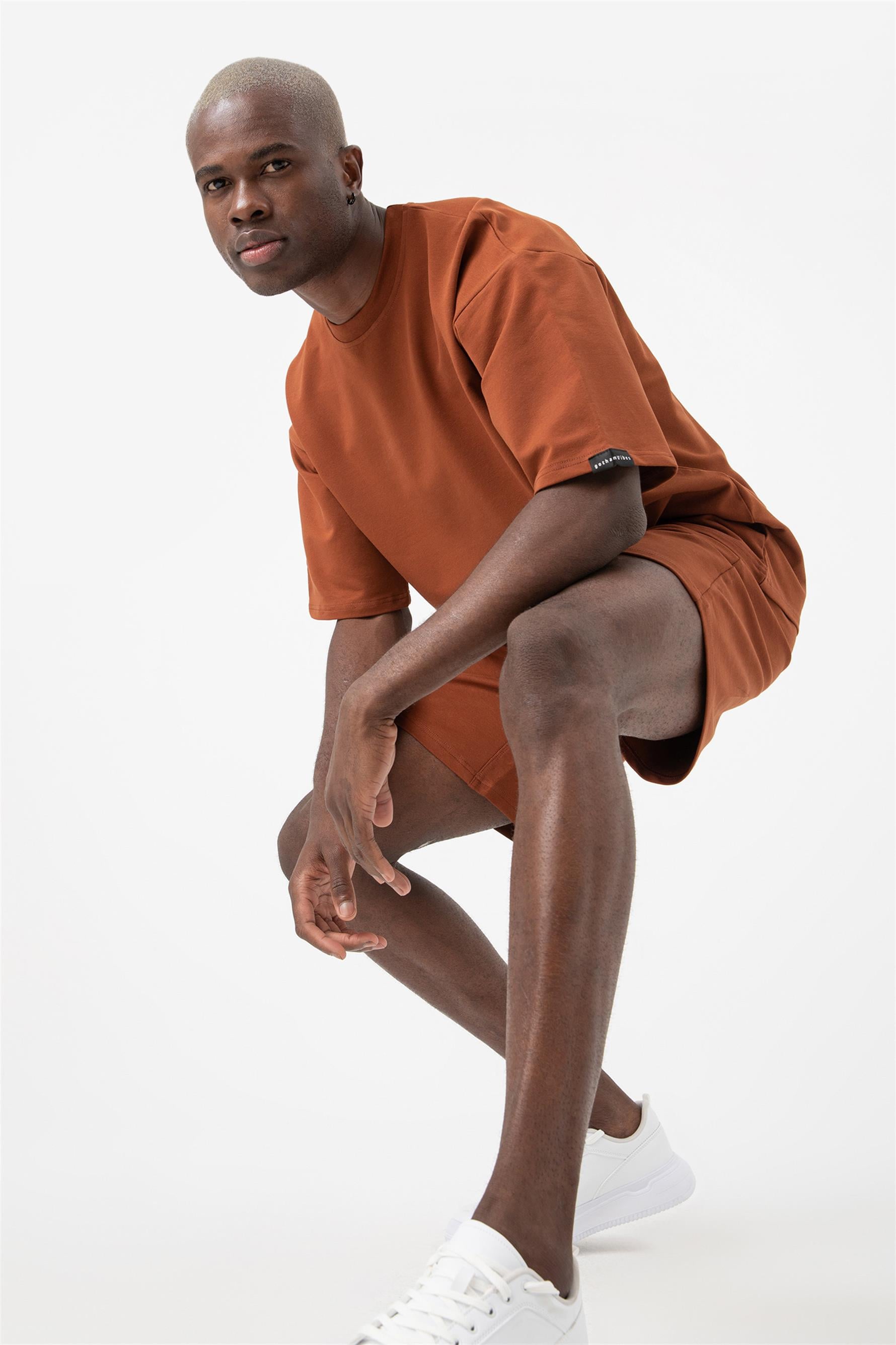 Erkek Base Oversize Kiremit T-Shirt