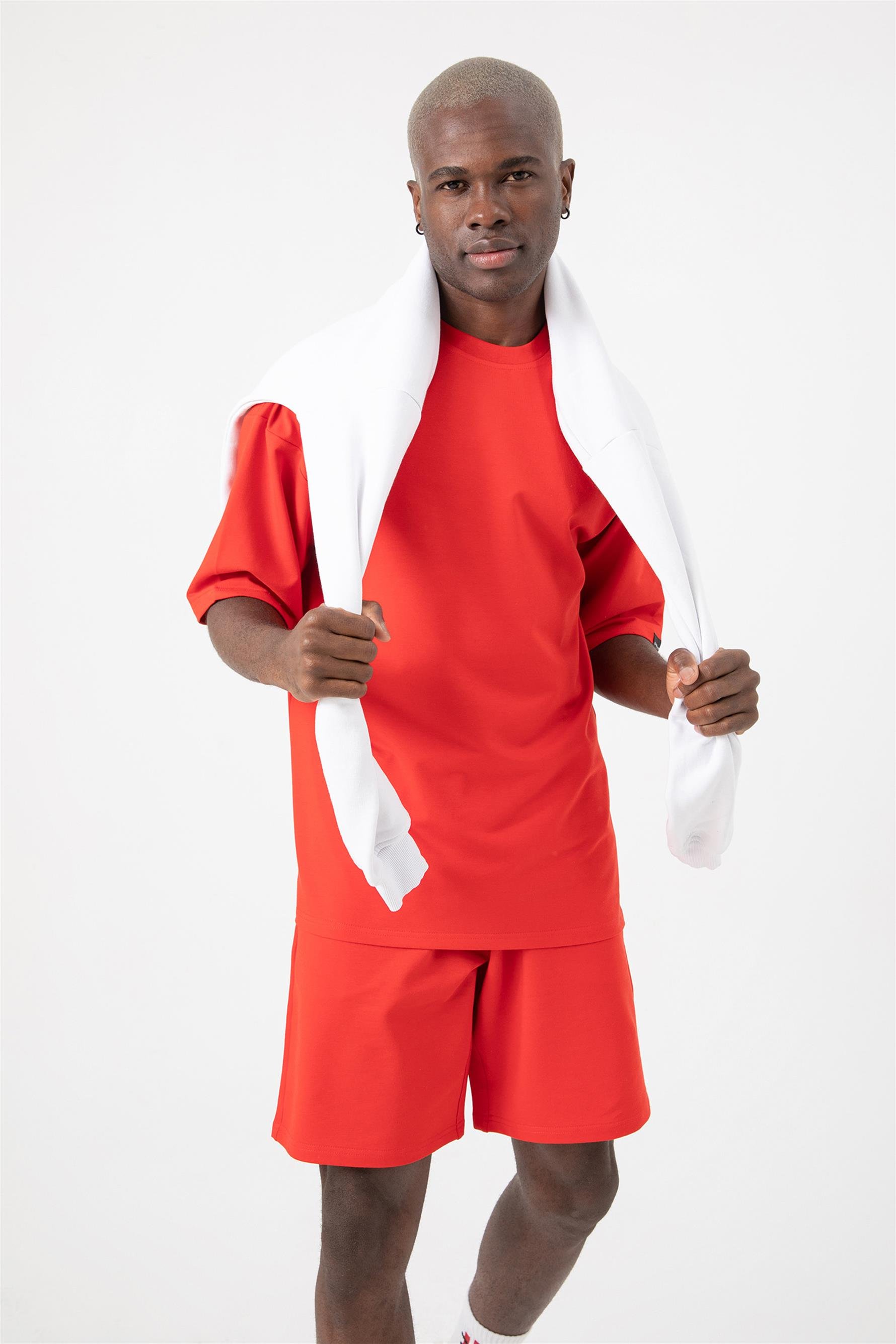 Erkek Base Oversize Kırmızı T-Shirt