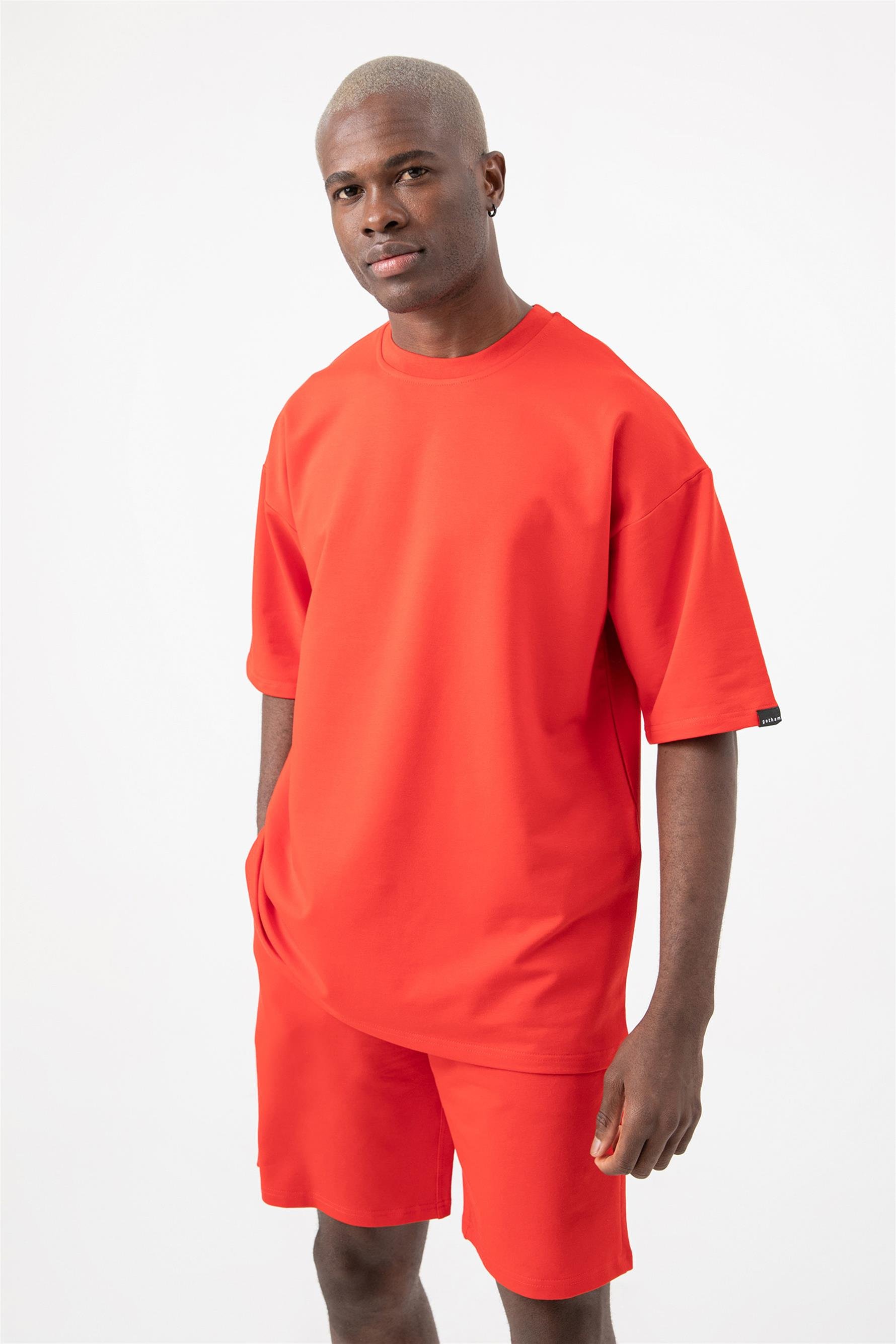 Erkek Base Oversize Kırmızı T-Shirt