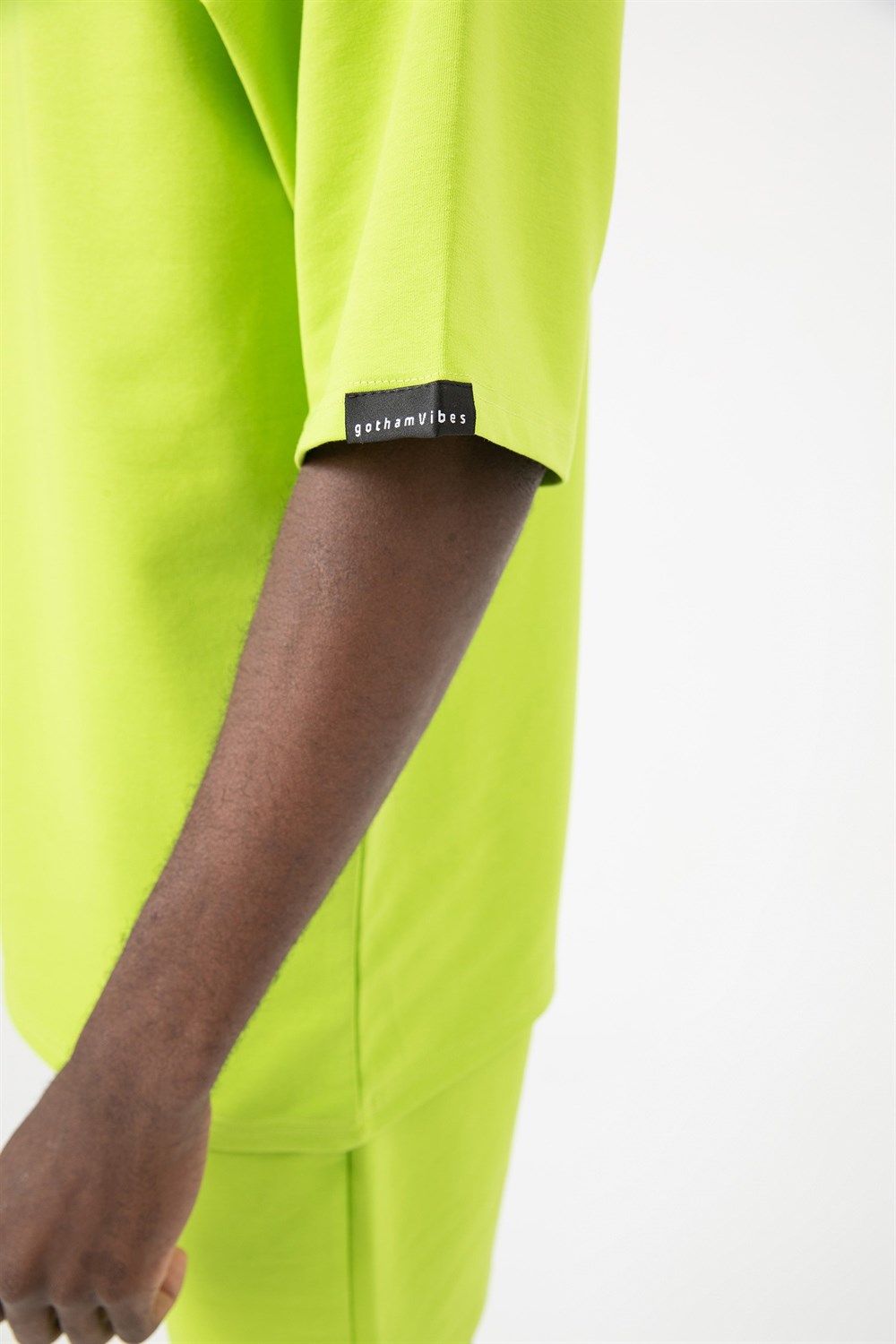 Erkek Base Oversize Lime Yeşil T-Shirt