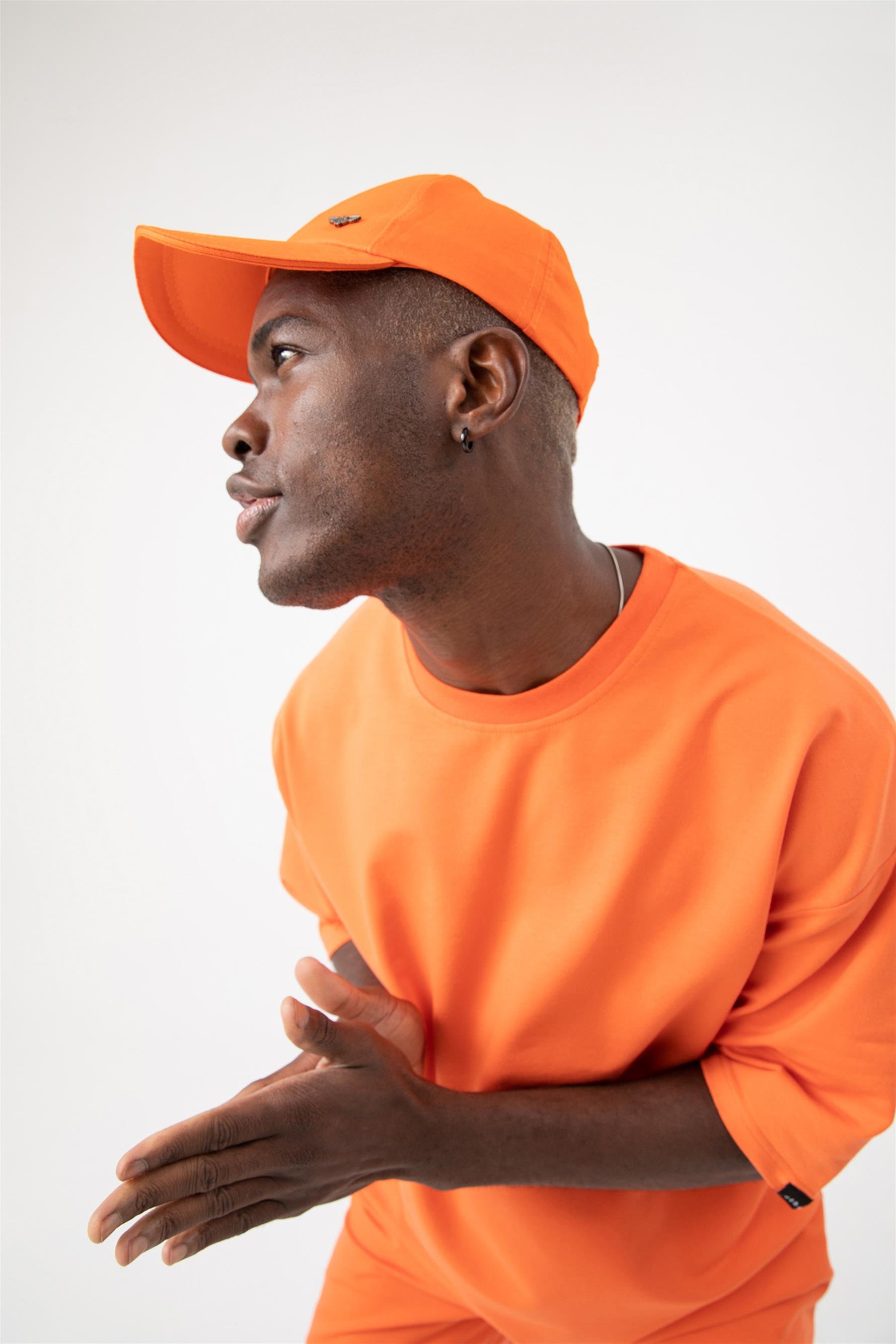 Erkek Base Oversize Şeftali T-Shirt