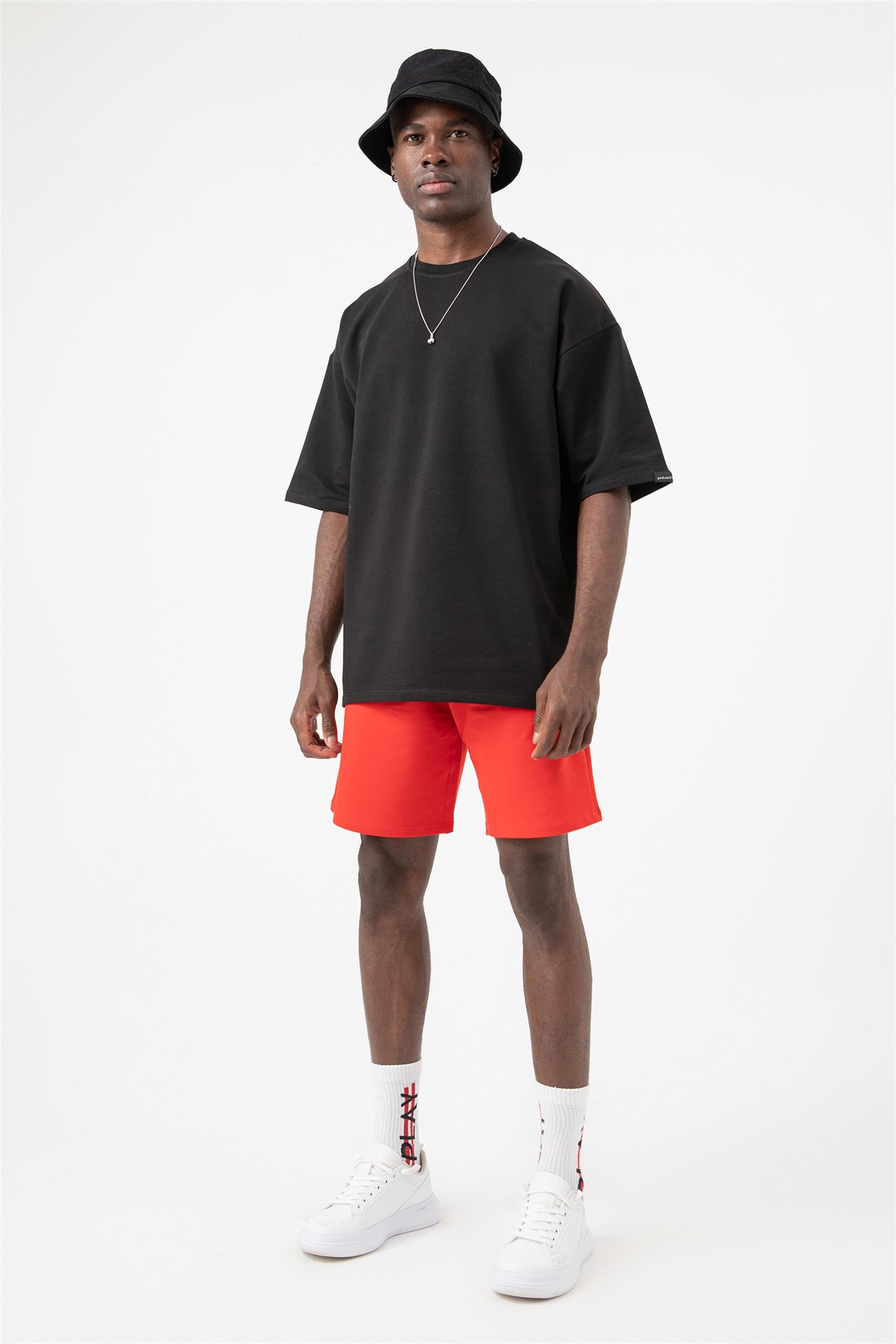 Erkek Base Oversize Siyah T-Shirt