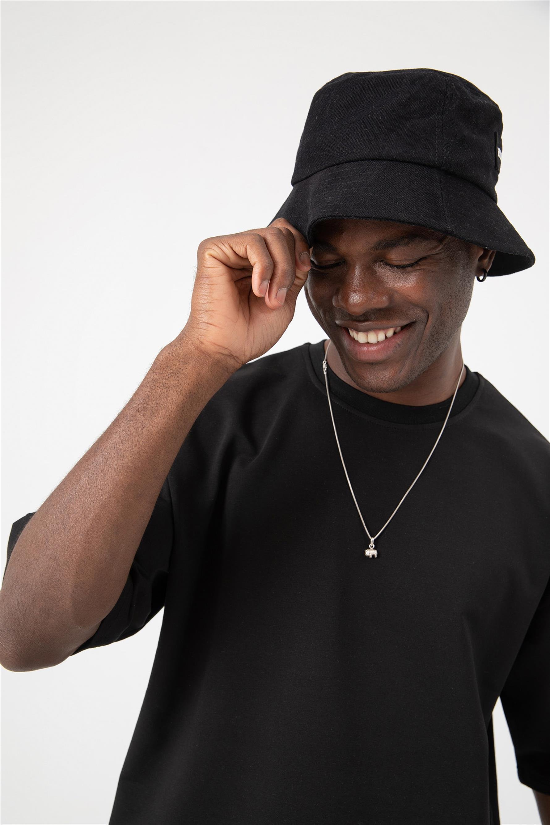 Erkek Base Oversize Siyah T-Shirt