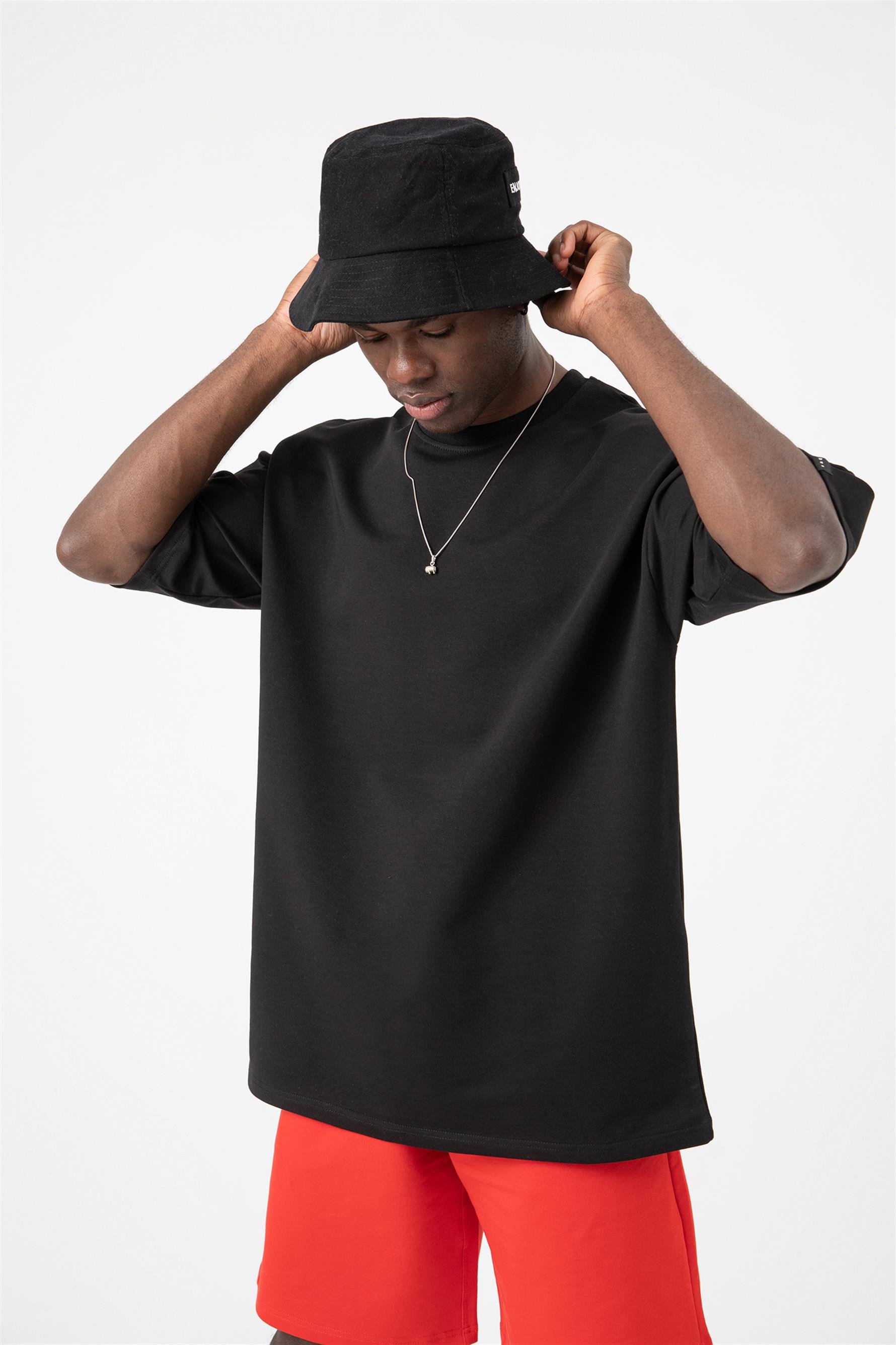 Erkek Base Oversize Siyah T-Shirt